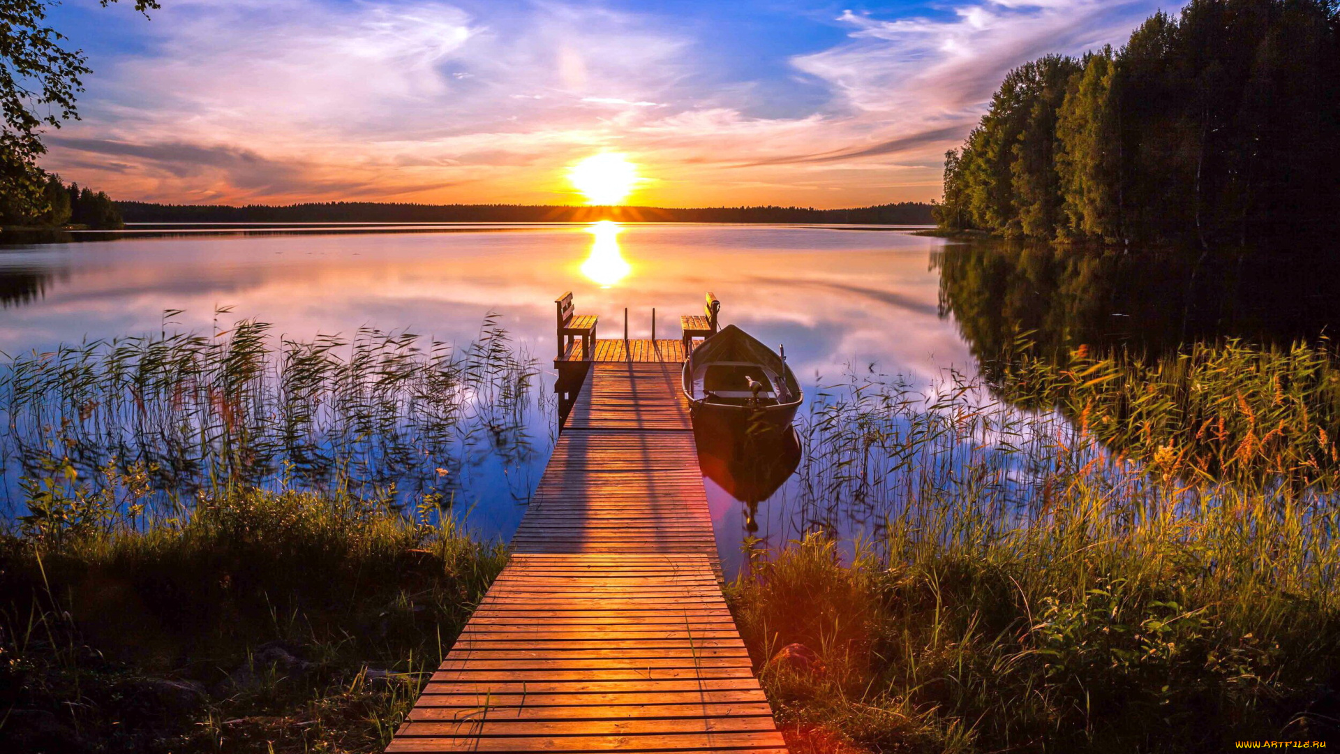 корабли, лодки, , шлюпки, река, лодка, закат