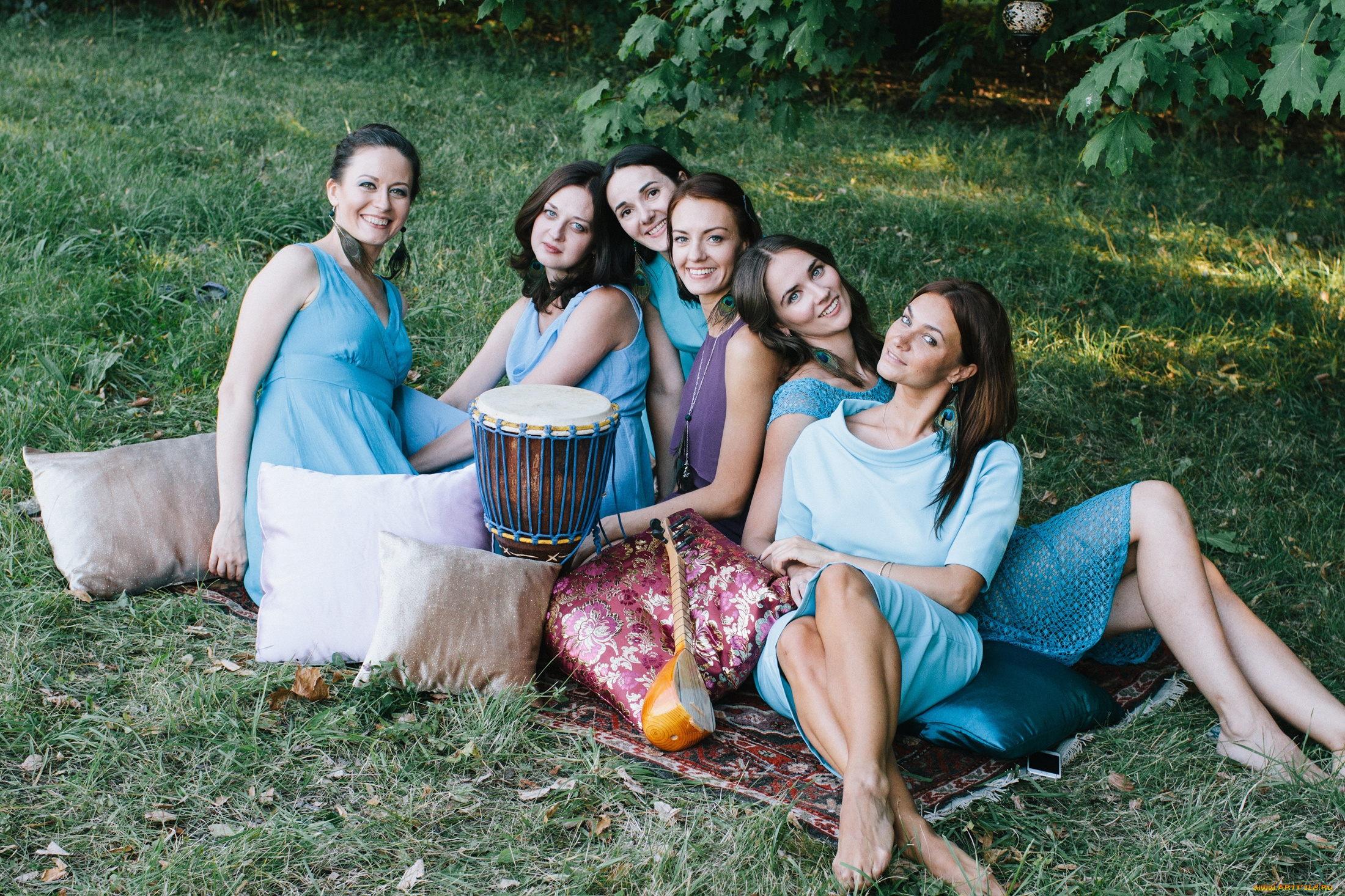 девушки, -, группа, девушек, подруги, девишник, позы, улыбки