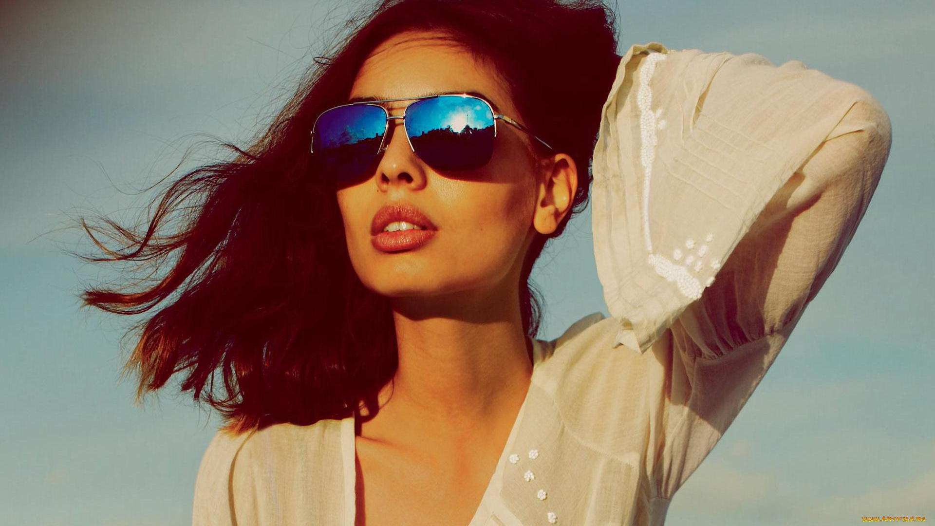 девушки, sabrina, nait, slimane, шатенка, лицо, очки, блузка