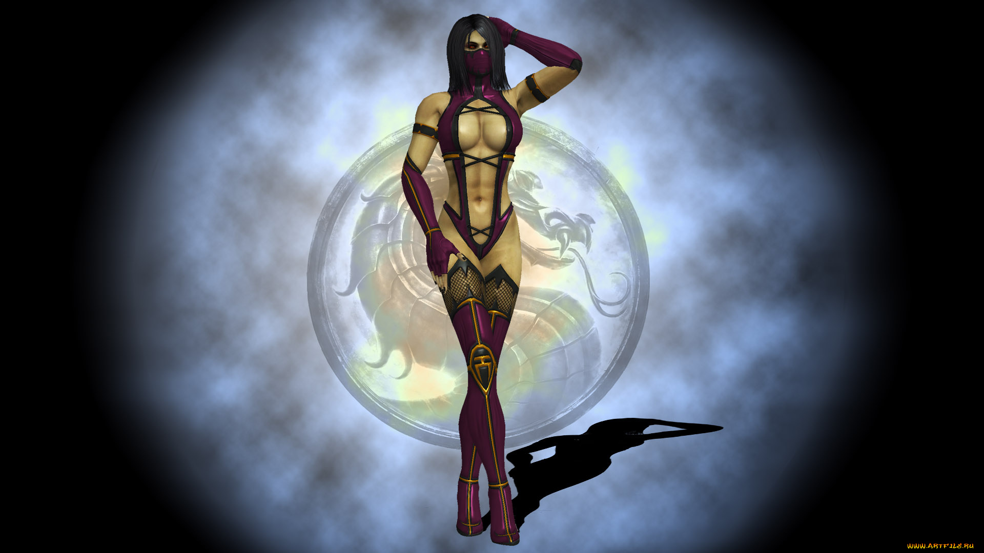 видео, игры, mortal, kombat, девушка, фон, униформа, маска