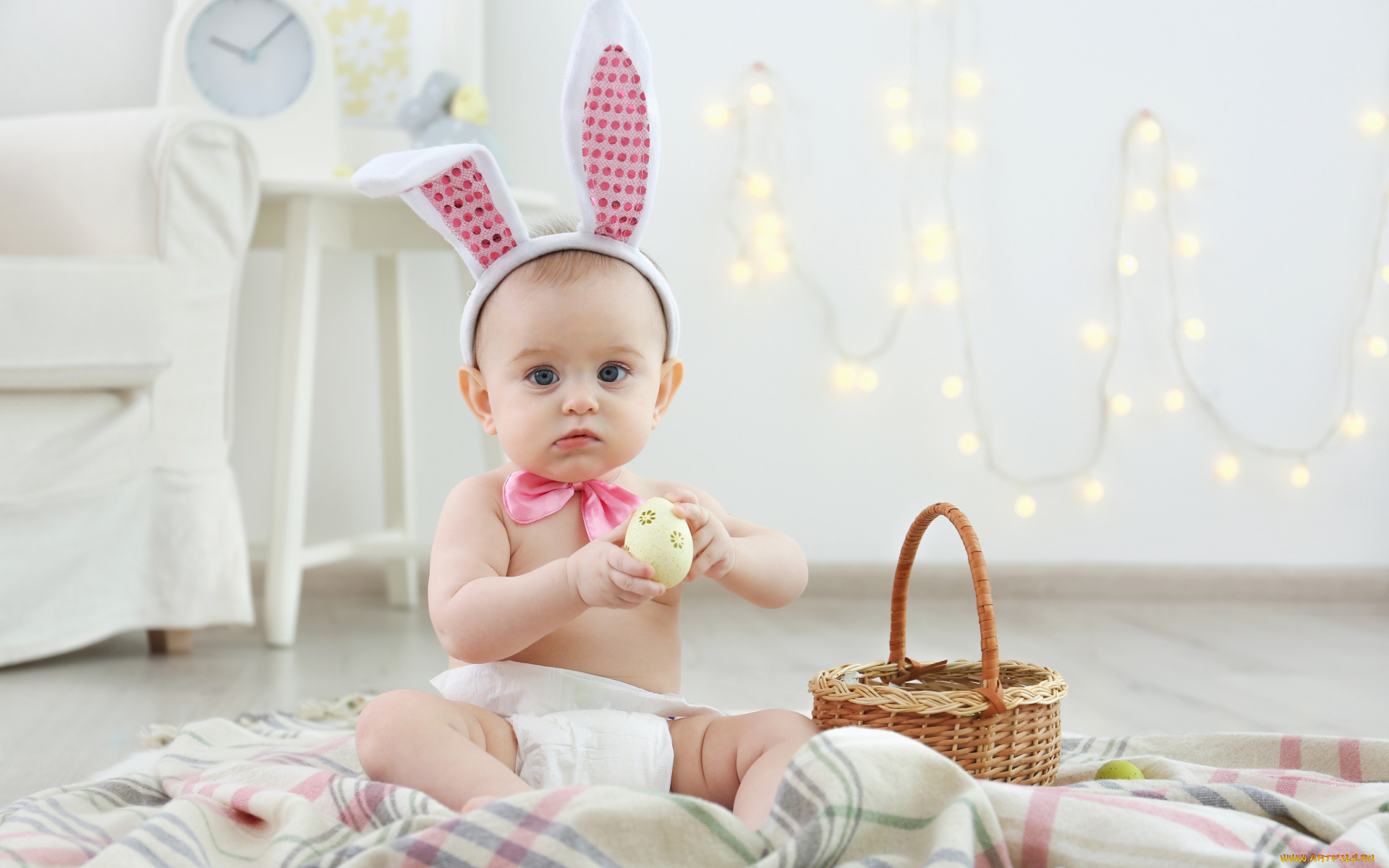 разное, дети, ребенок, ушки, яйца, корзина