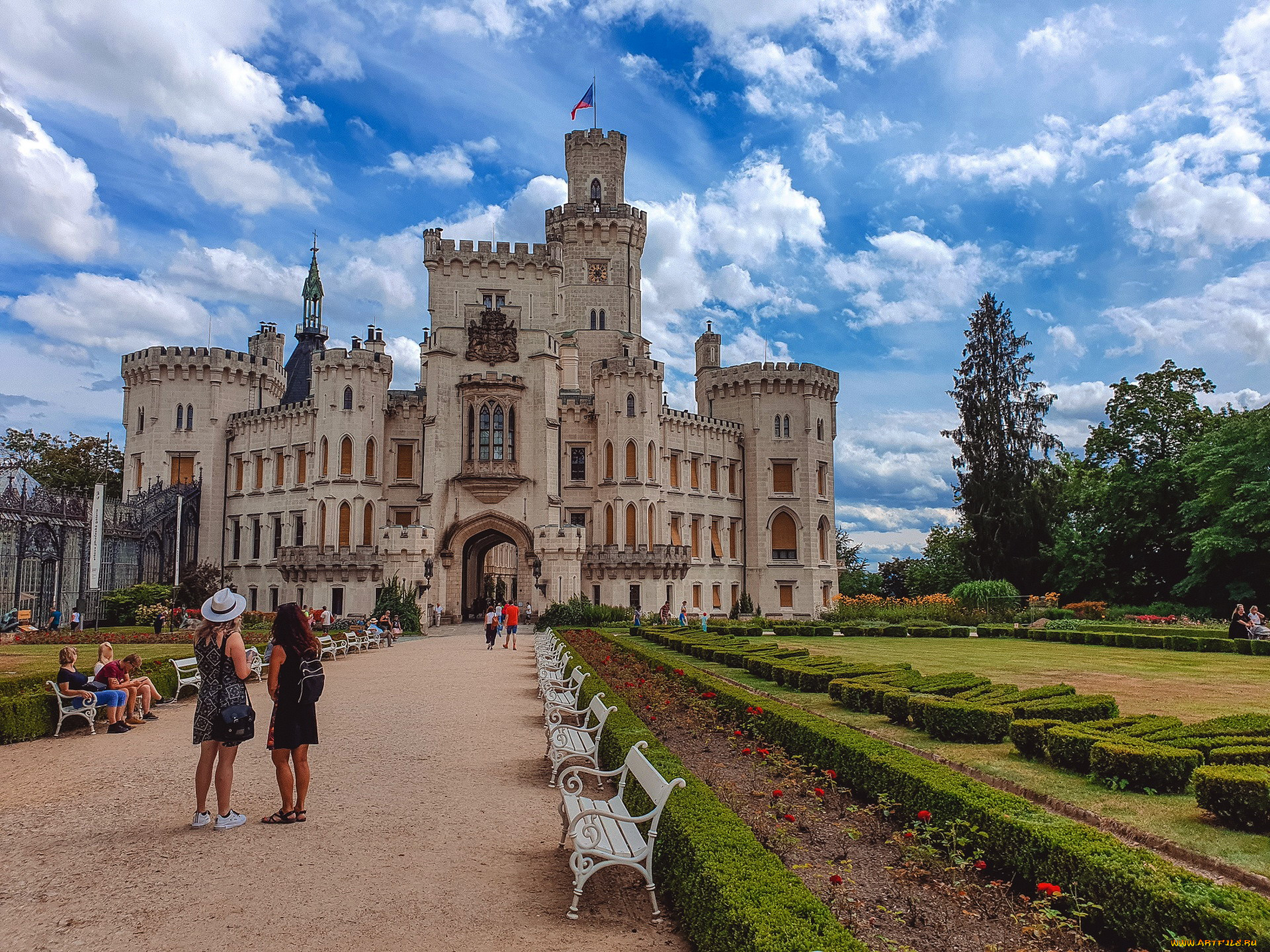 castle, hlubokа, nad, vltavou, города, замки, чехии, castle, hlubokа, nad, vltavou