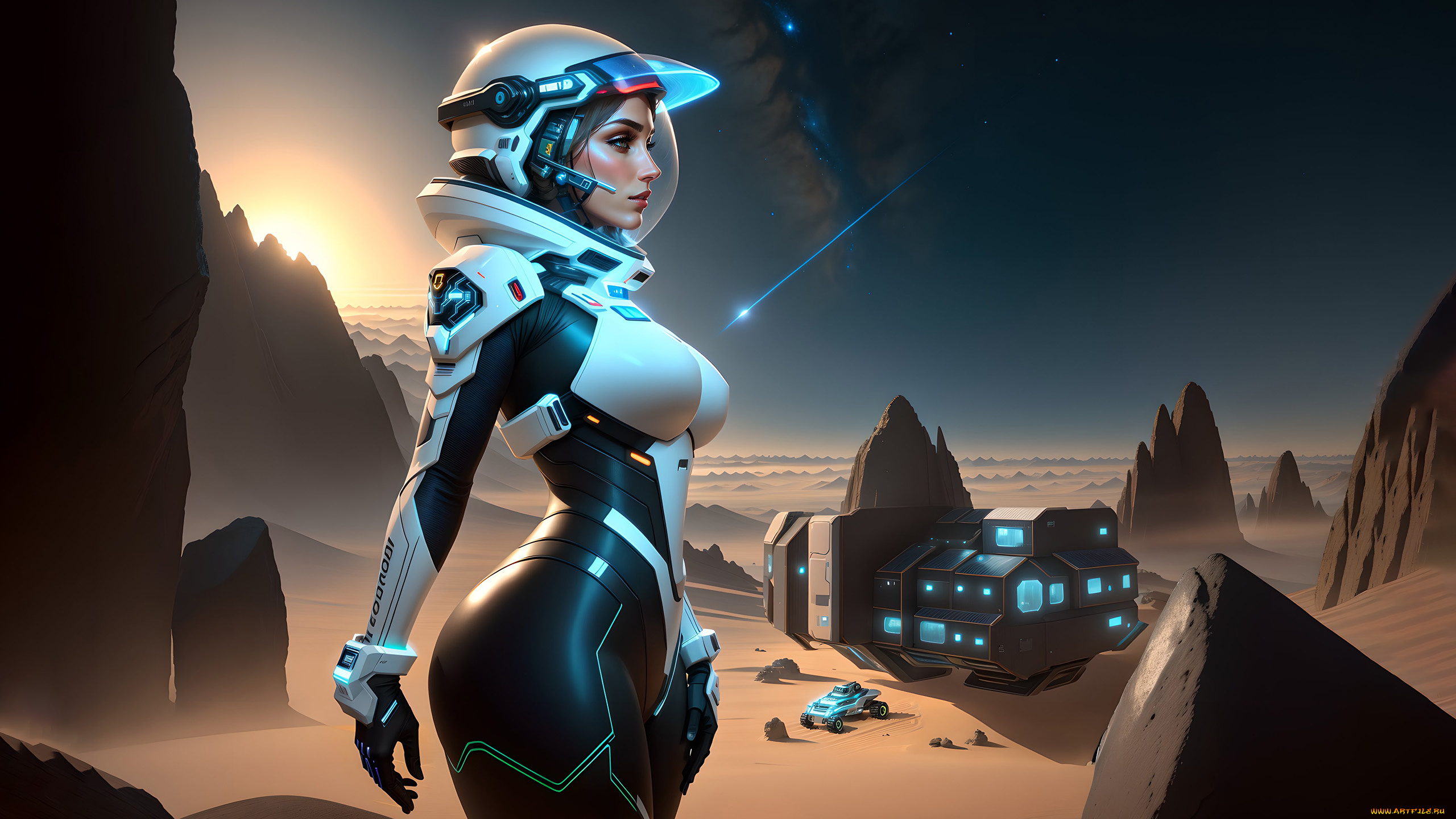 фэнтези, девушки, нейросети, графика, нейроарт, ai, art, нейронные, сети, рисунки, нейро, искусство, фантастика, девушка, космос, планета