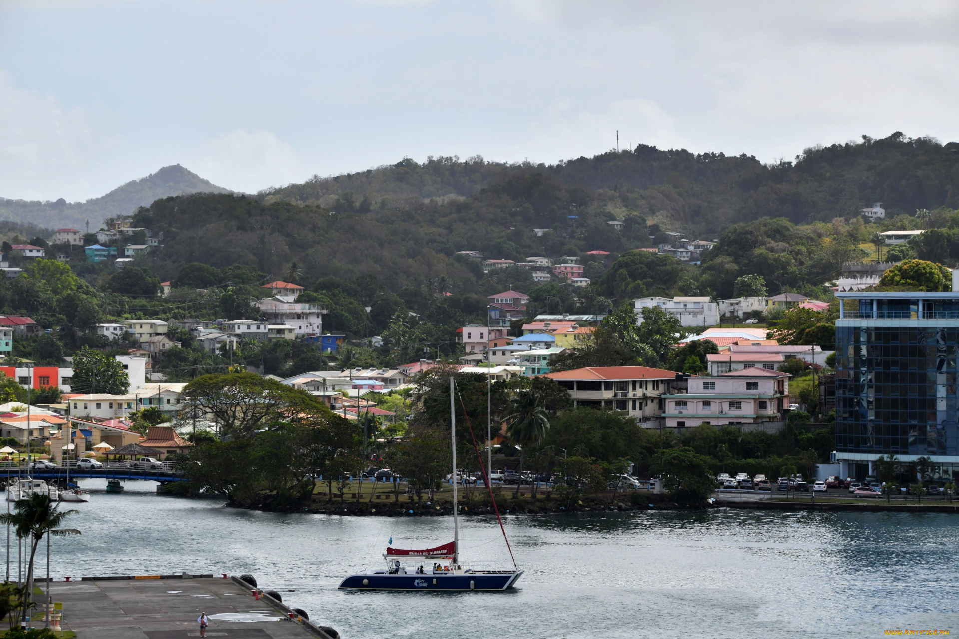 st, lucia, caribbean, castries, harbor, корабли, катера, катер