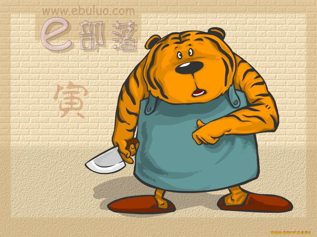 типа, зодиак, рисованные, животные, тигры