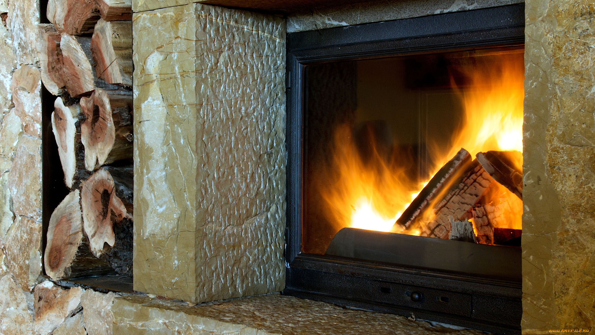 интерьер, камины, каиин, пламя