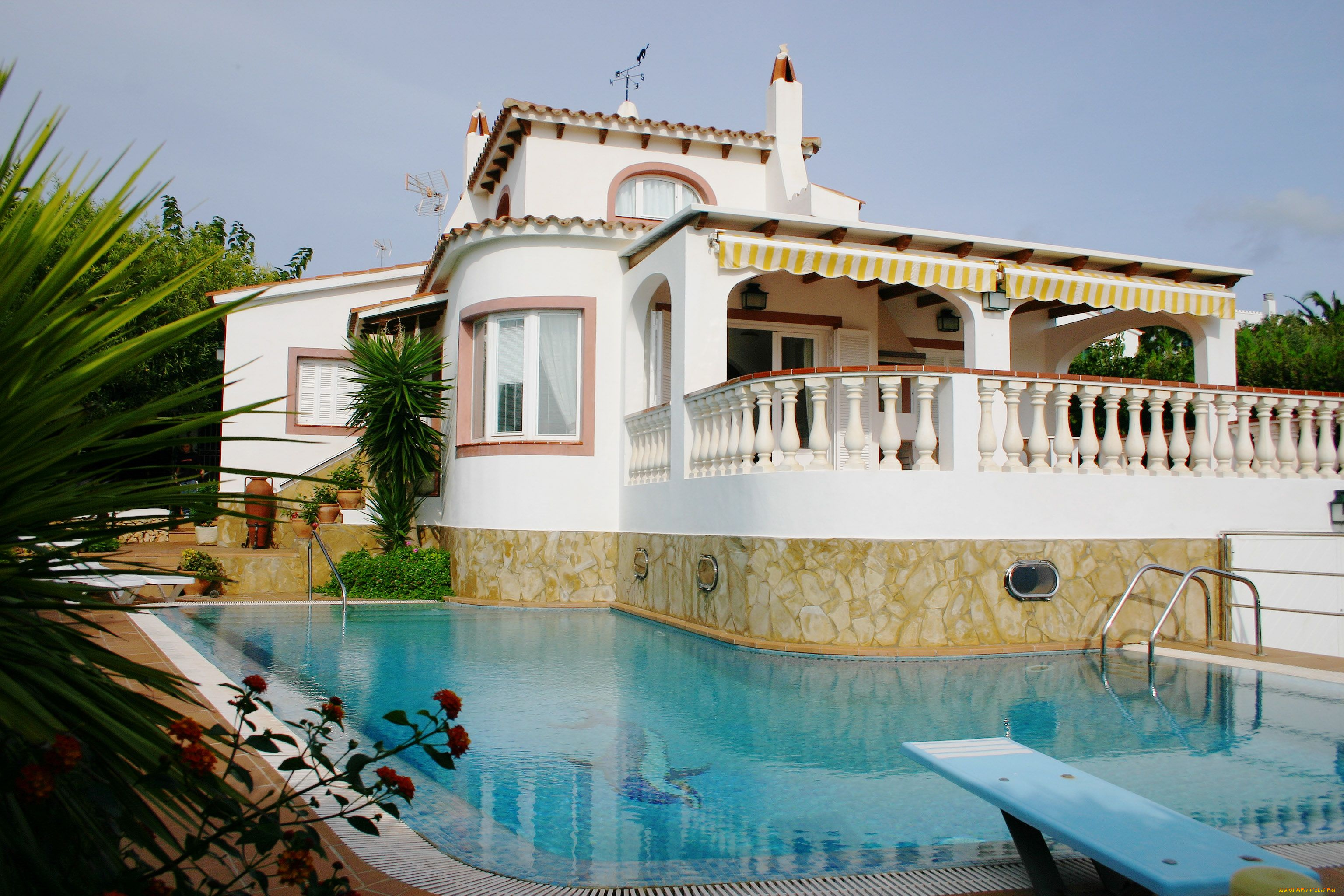 города, здания, дома, бассейн