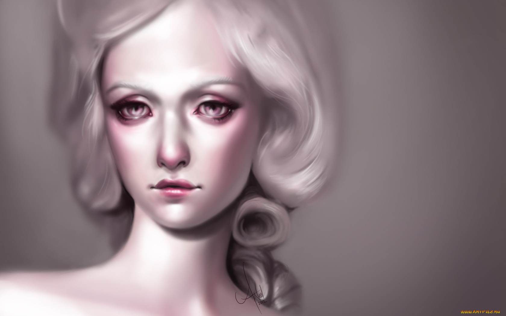 рисованные, люди, лицо, девушка