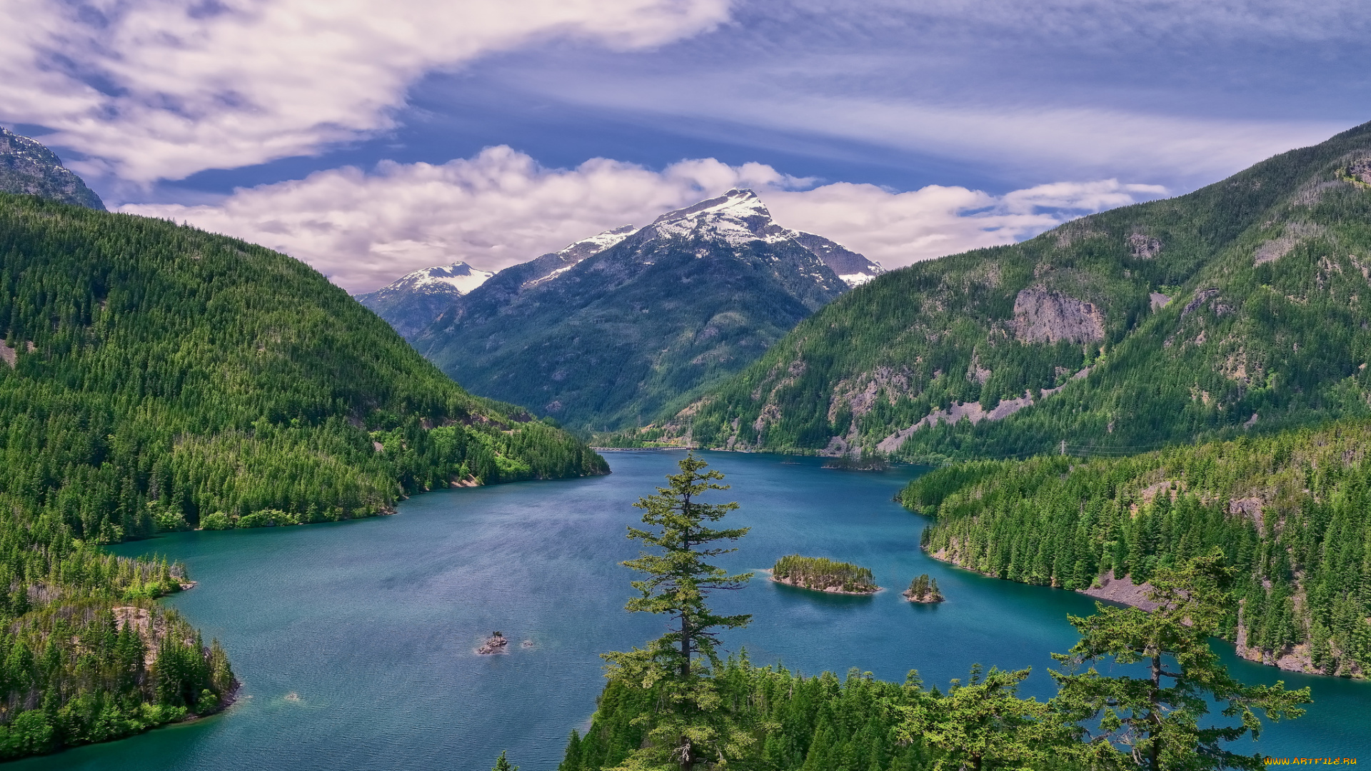 diablo, lake, природа, радуга, washington, озеро, дьявола, вашингтон, горы