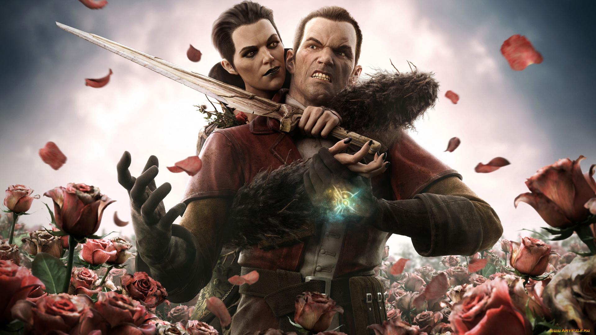 dishonored, the, brigmore, witches, видео, игры, розы, меч