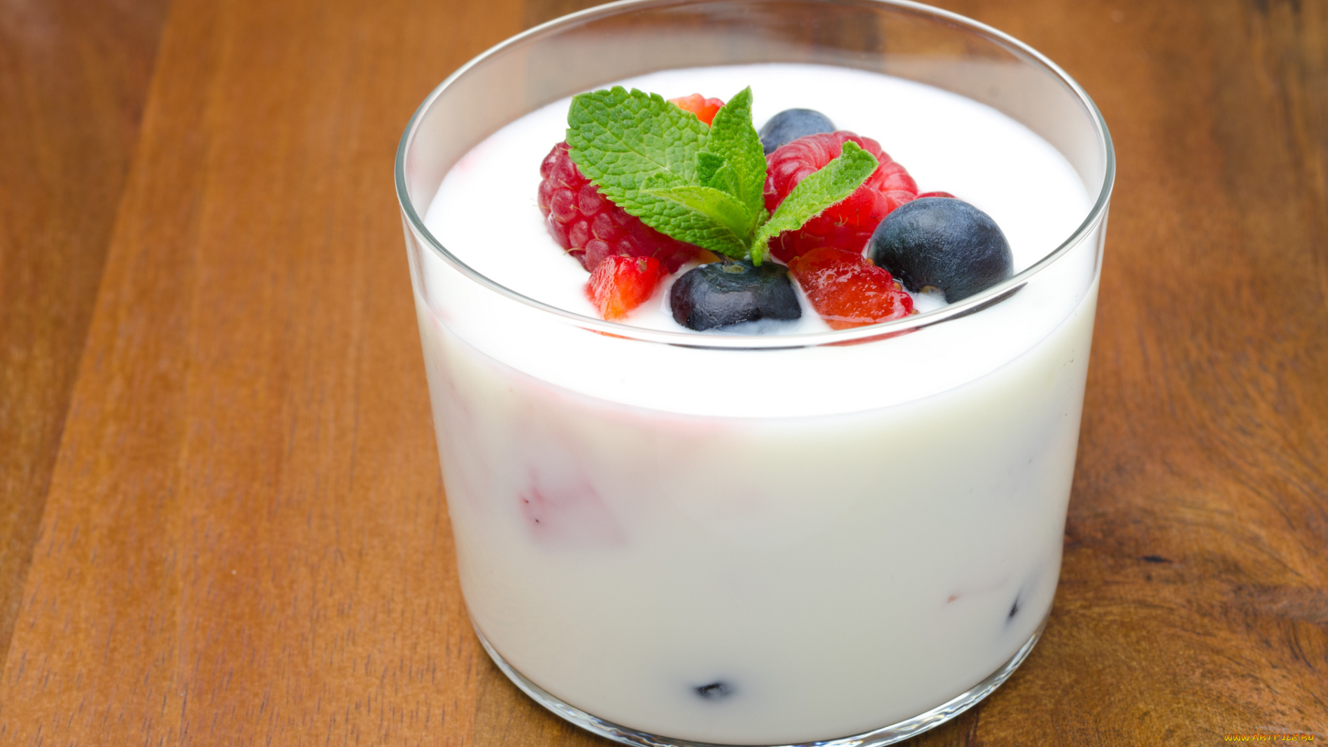 еда, мороженое, десерты, йогурт, малина, черника, мята