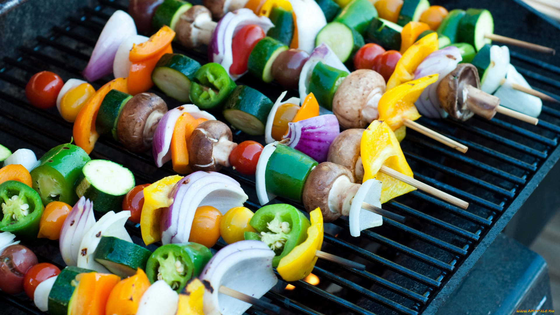 еда, шашлык, барбекю, овощи