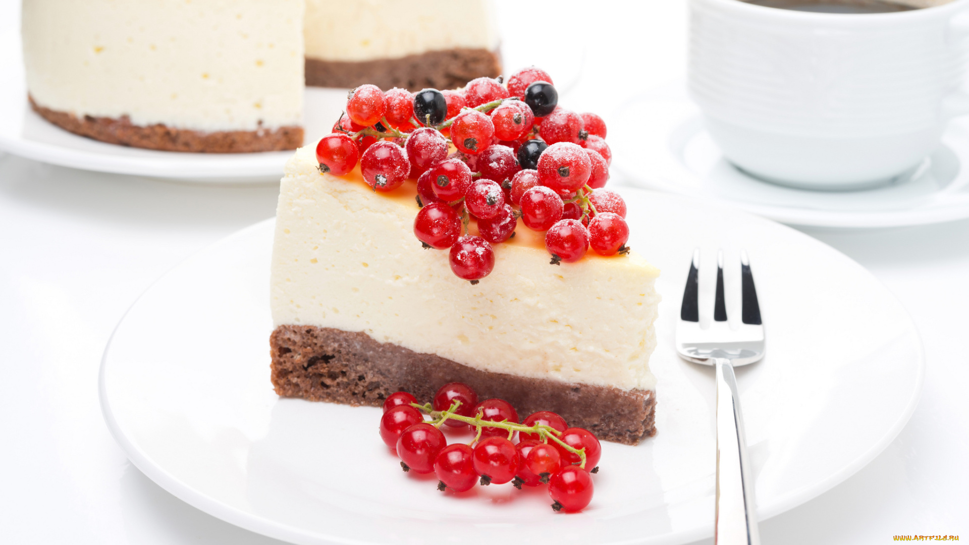 еда, торт, только, крем, красная, смородина