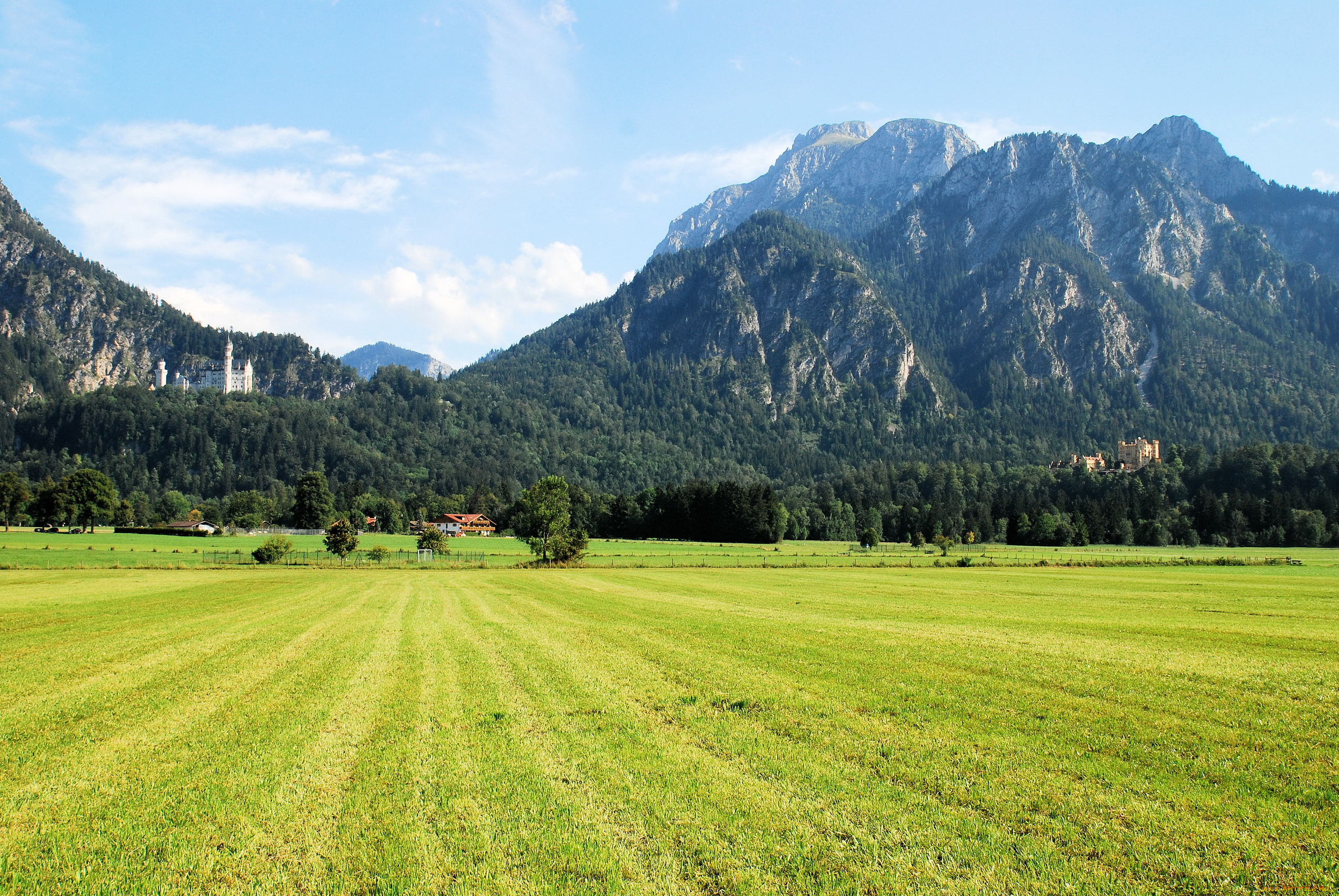 германия, schwangau, природа, пейзажи, горы, долина