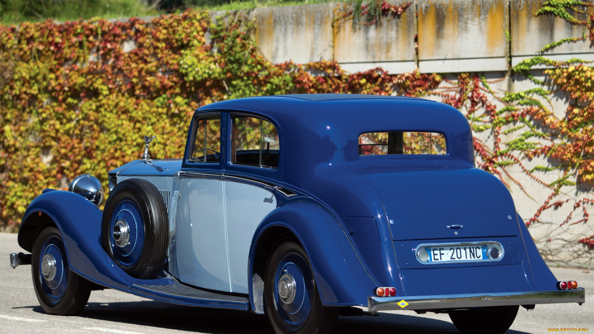 автомобили, классика, phantom, ii, синий, 1934г, sports, rolls-royce, continental, saloon