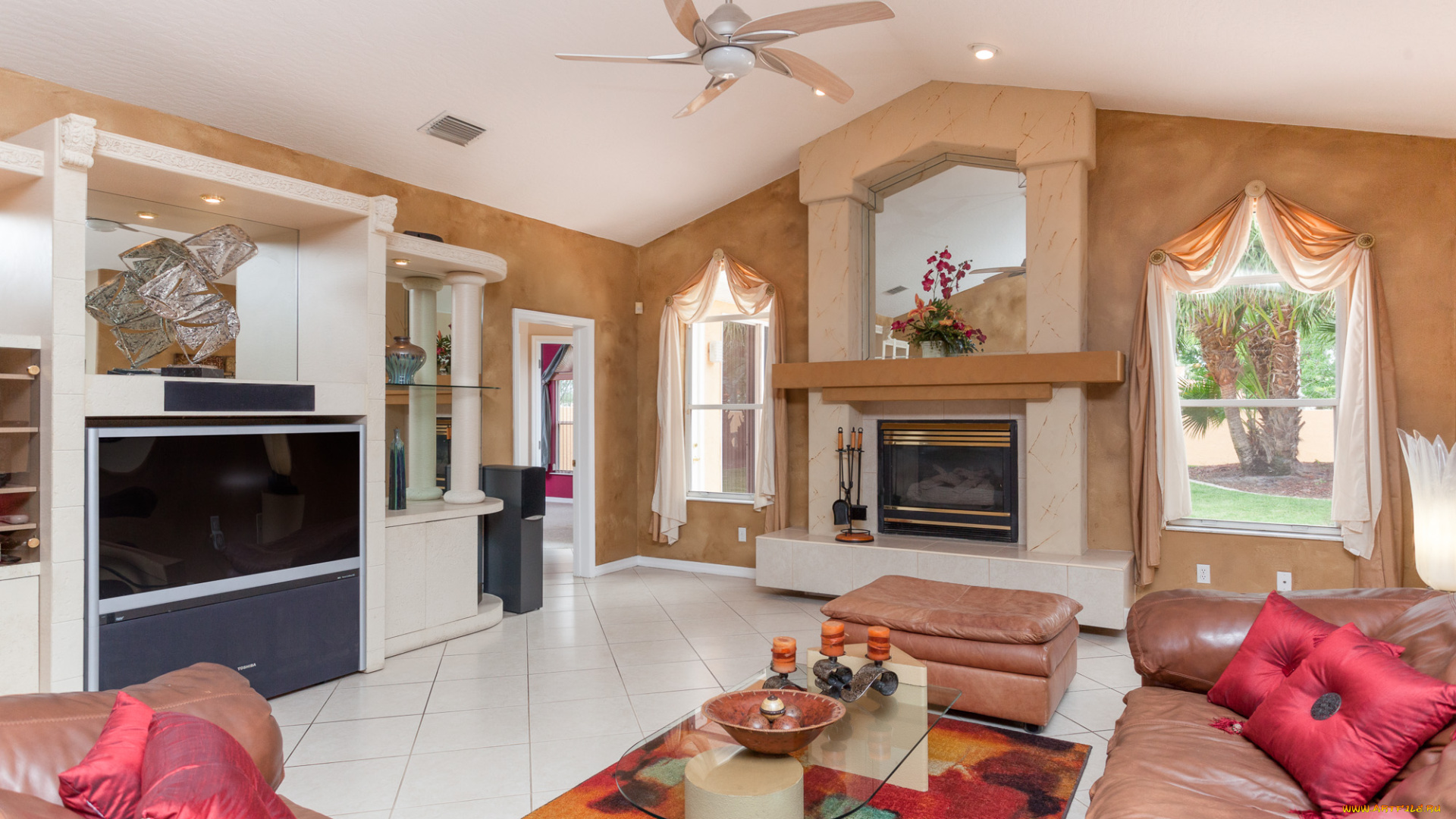 интерьер, гостиная, диваны