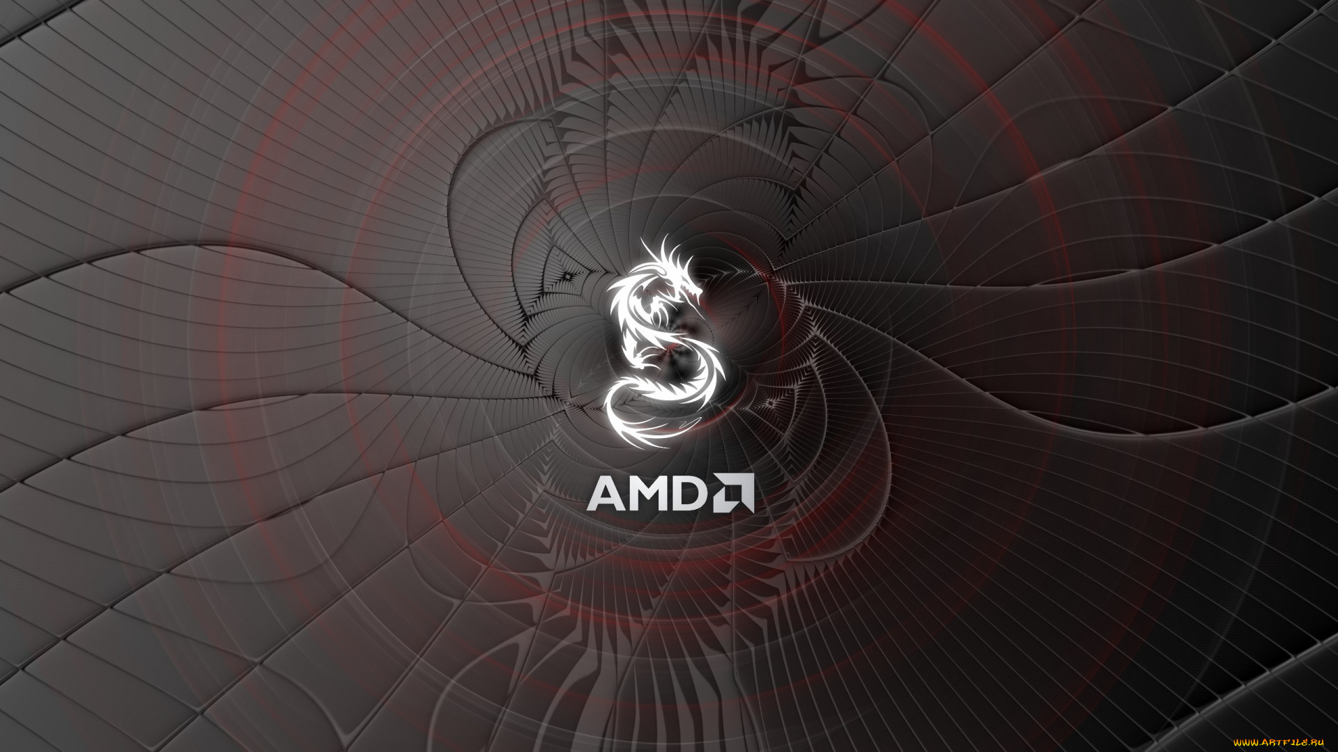 компьютеры, amd, фракталы, дракон, полосы, текстура, фон