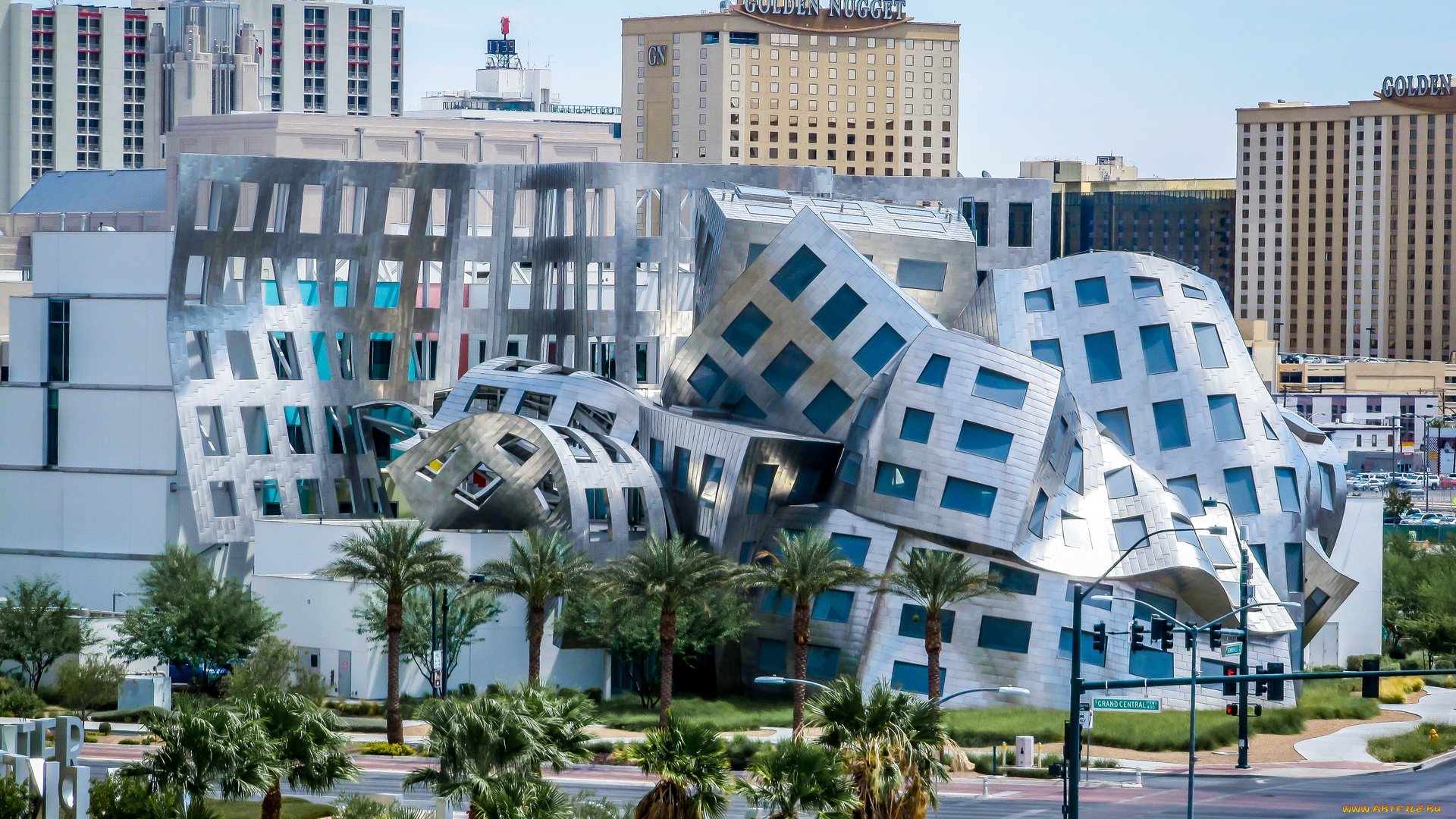 lou, ruvo, center, for, brain, health, -, las, vegas, , nevada, города, лас-вегас, , сша, лас-вегас, nevada, перекрёсток, las, vegas, пальмы, здания, невада