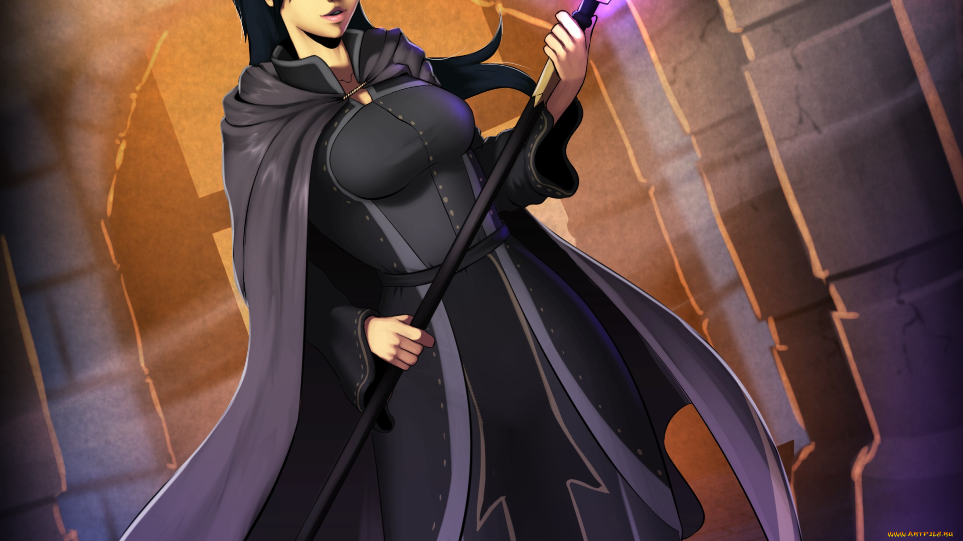 рисованные, -, другое, взгляд, девушка