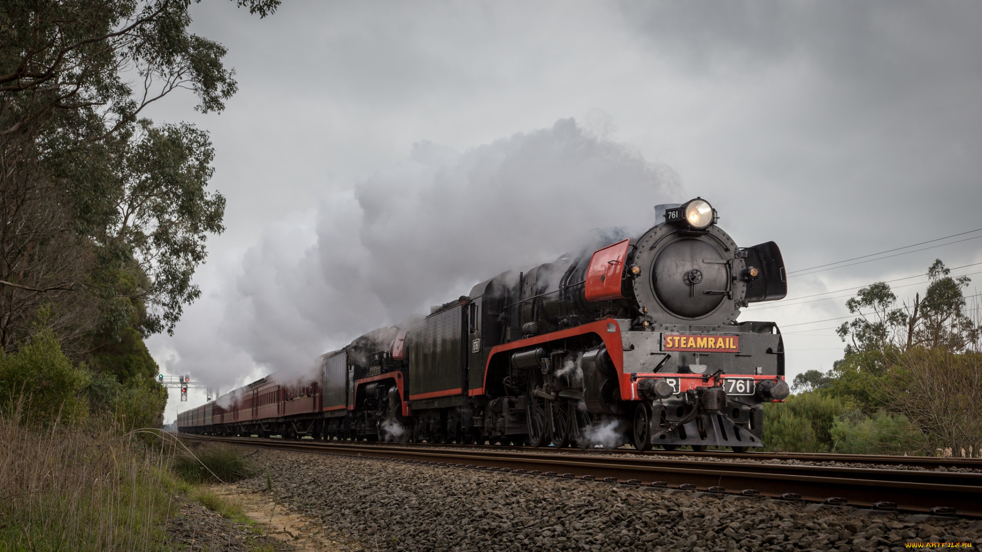 техника, паровозы, рельсы, дорога, железная, вагоны