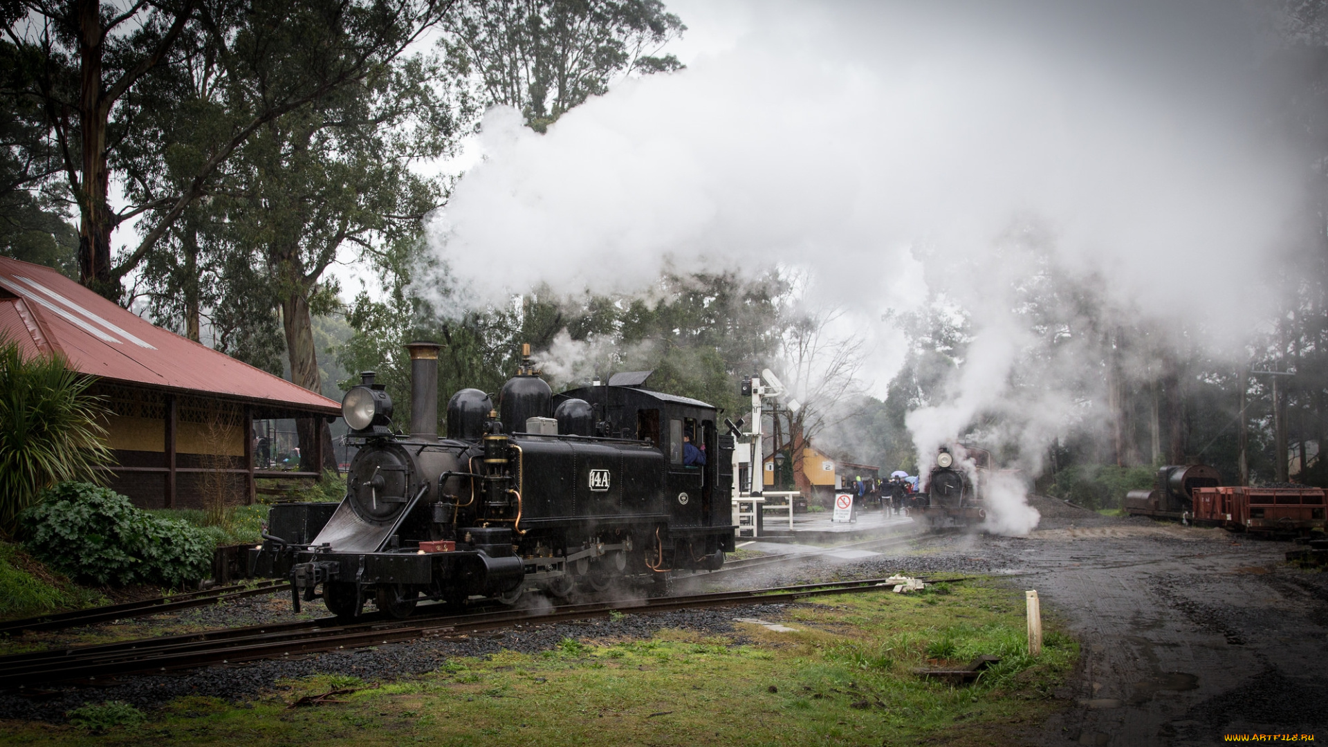 техника, паровозы, вагоны, паровоз, рельсы, дорога, железная
