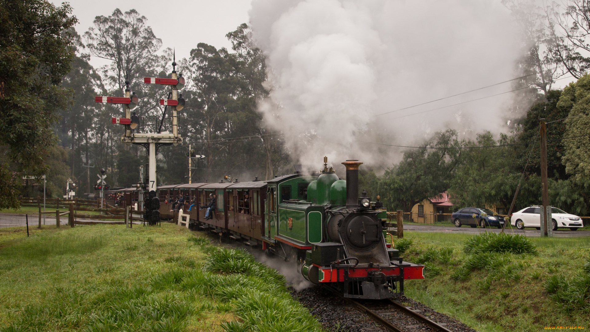техника, паровозы, вагоны, паровоз, рельсы, дорога, железная