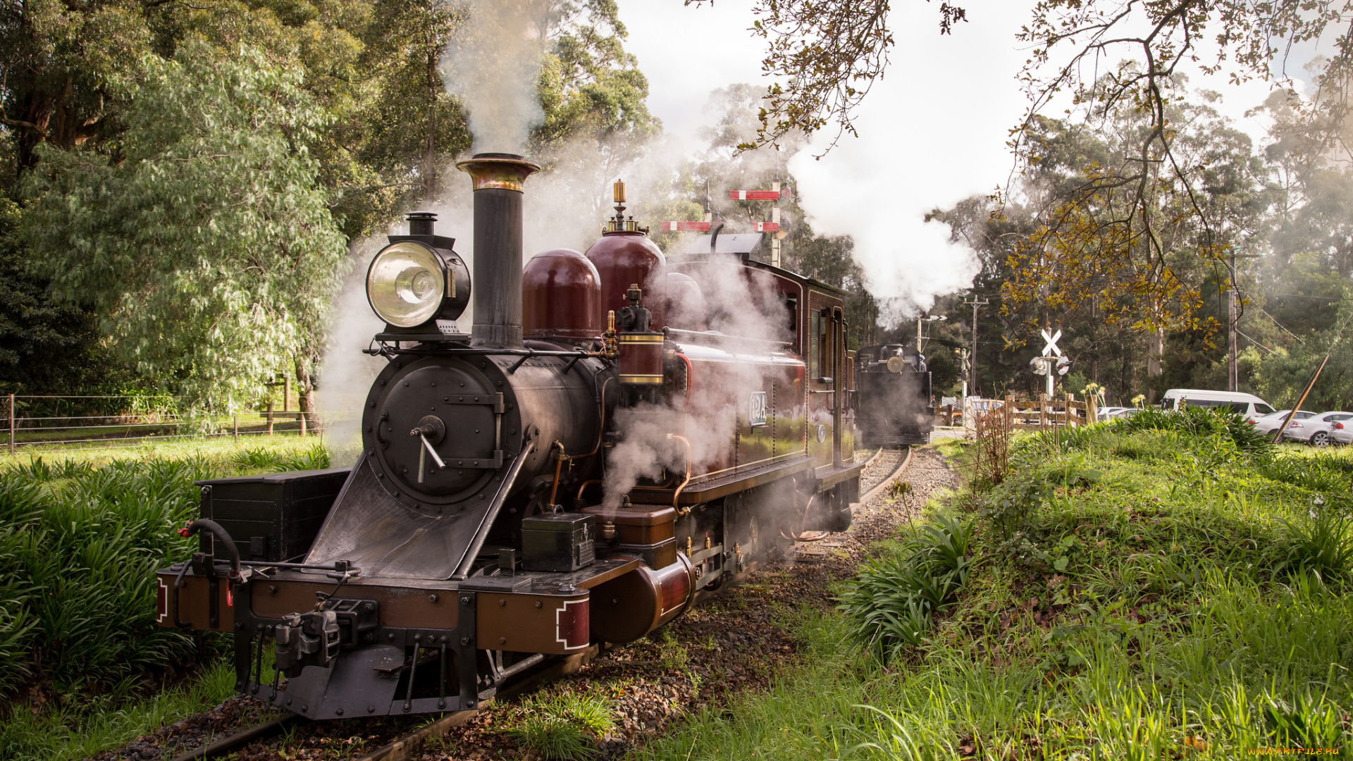 техника, паровозы, вагоны, паровоз, рельсы, дорога, железная