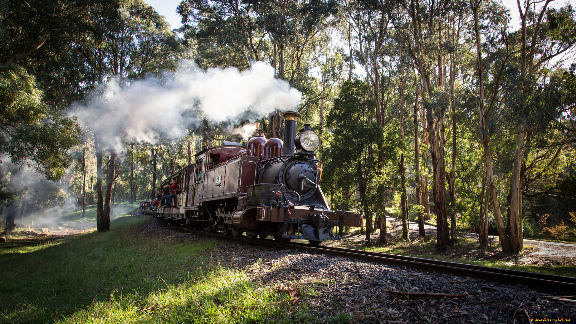 техника, паровозы, вагоны, паровоз, рельсы, дорога, железная