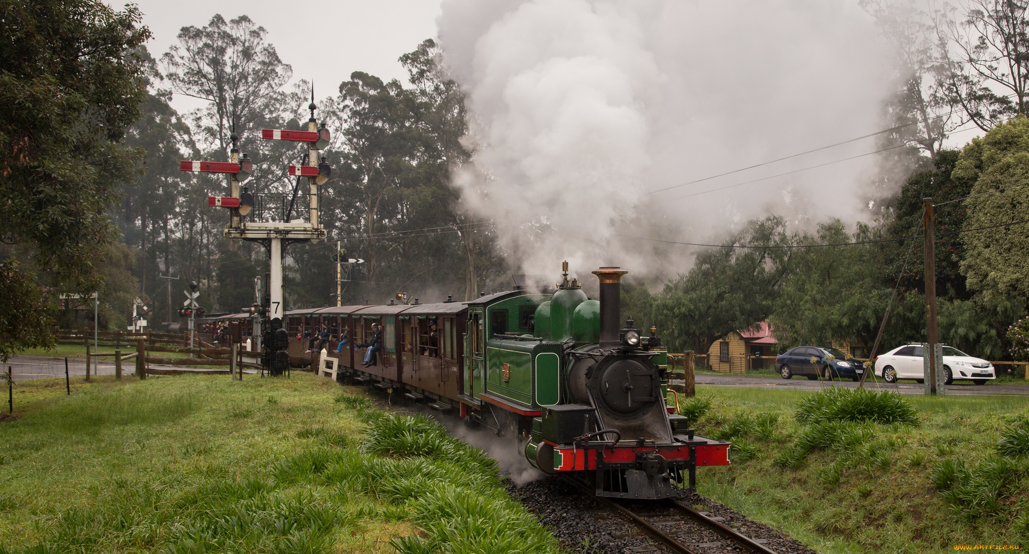 техника, паровозы, вагоны, паровоз, рельсы, дорога, железная