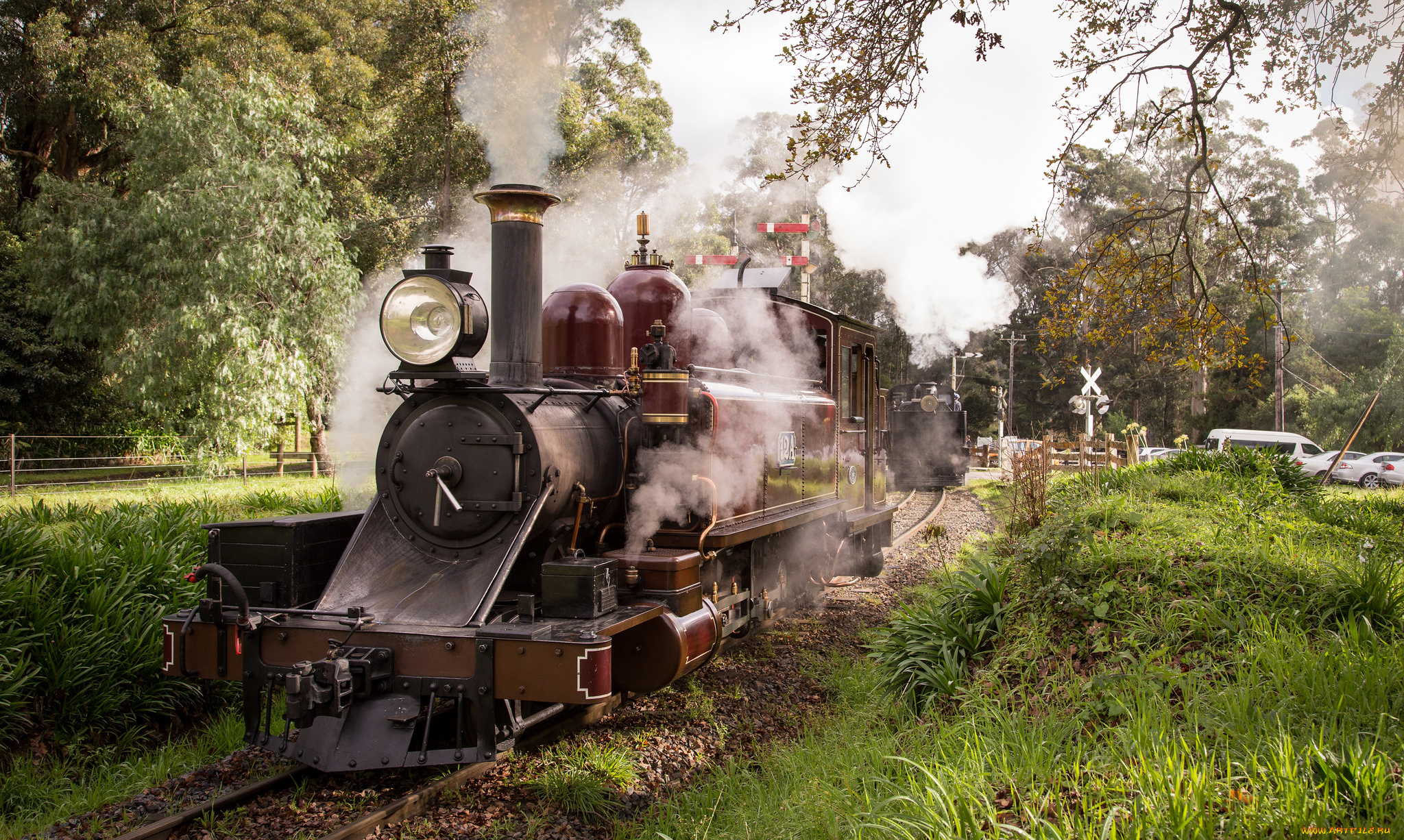 техника, паровозы, вагоны, паровоз, рельсы, дорога, железная