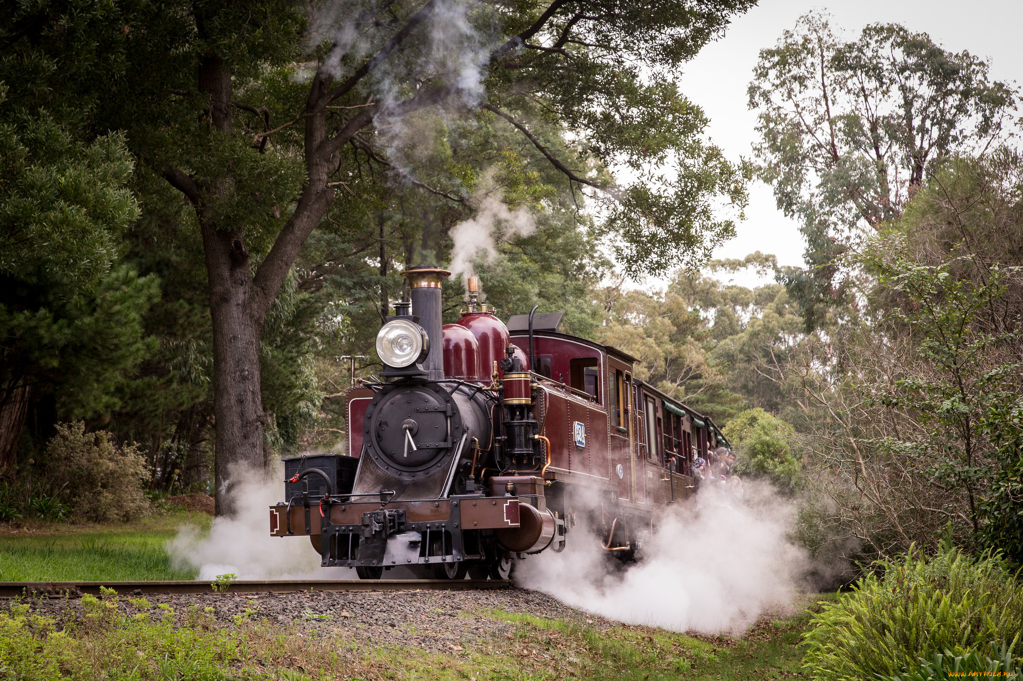 техника, паровозы, вагоны, паровоз, рельсы, дорога, железная