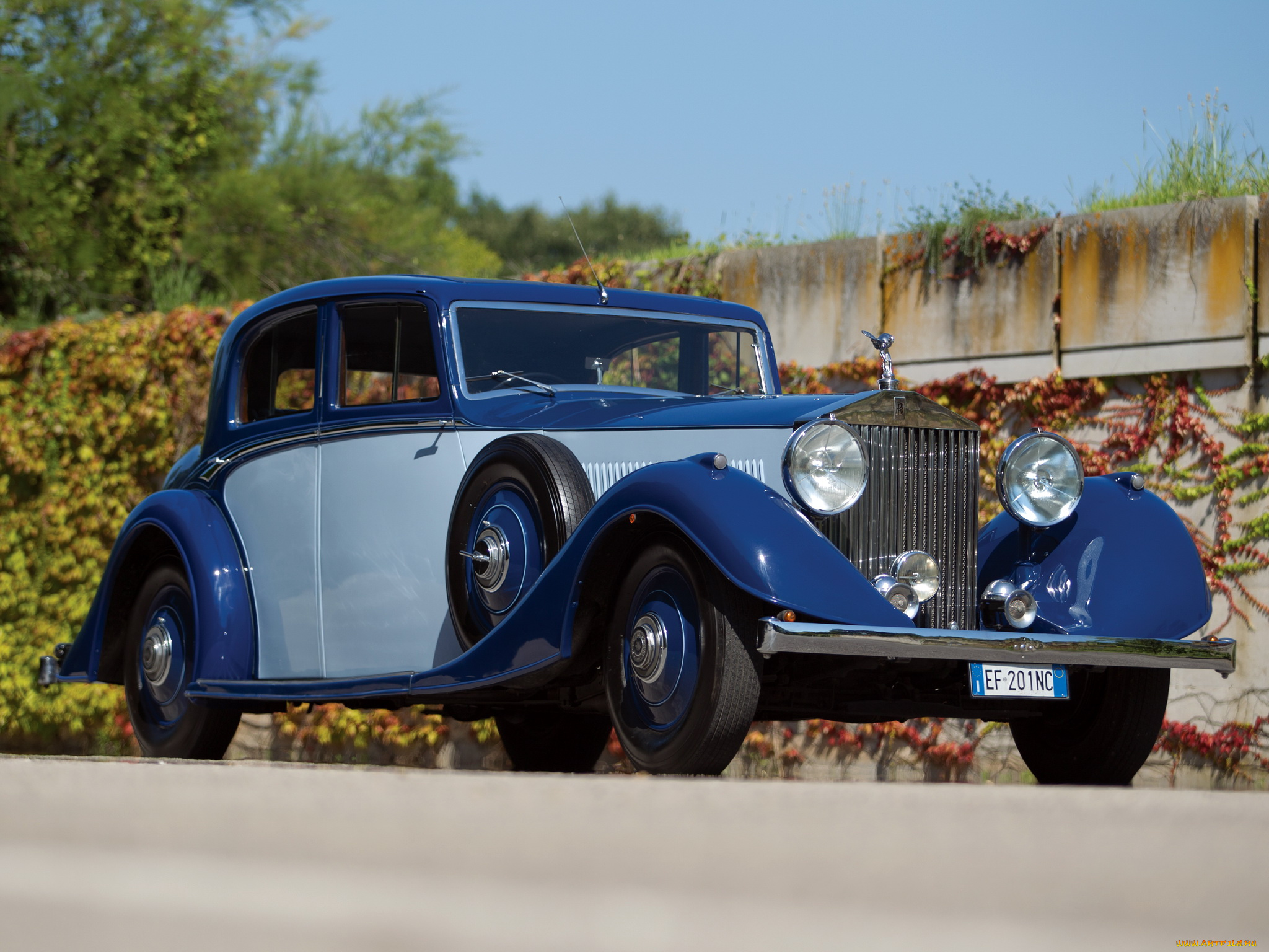автомобили, классика, rolls-royce, 1934г, saloon, sports, синий, phantom, ii, continental
