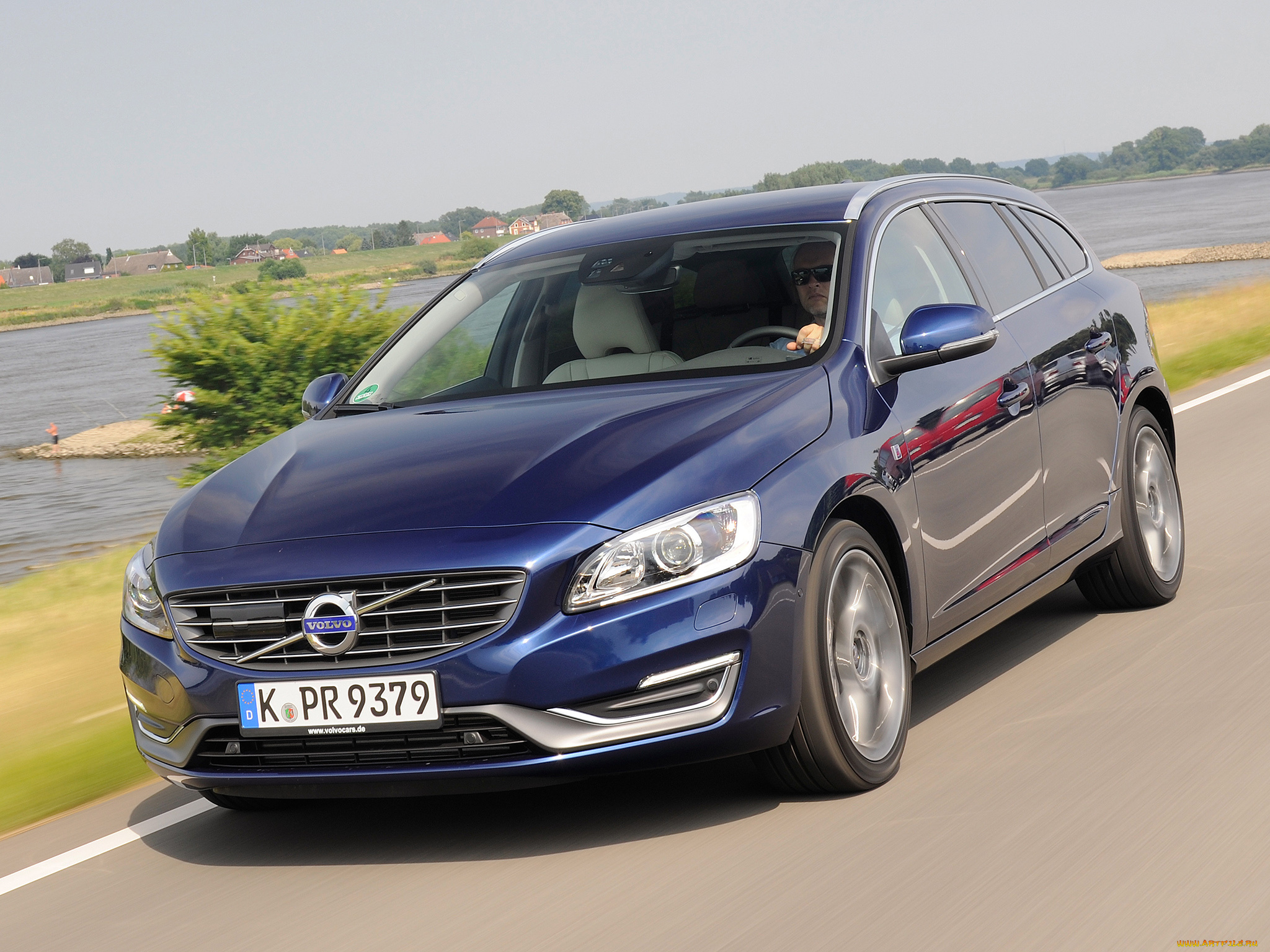 автомобили, volvo, ocean, race, v60, синий, 2014г