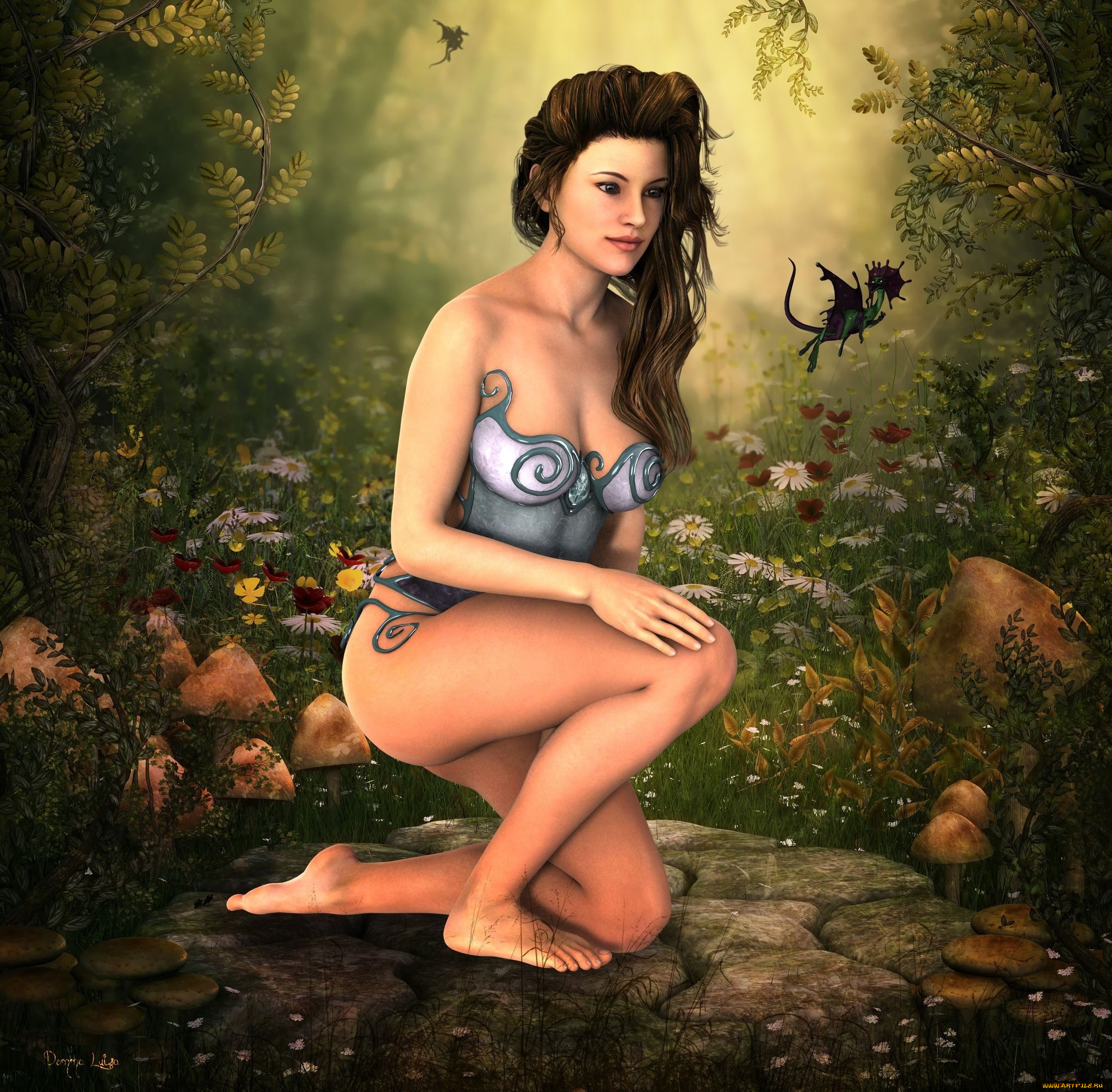 3д, графика, люди, , people, девушка, взгляд