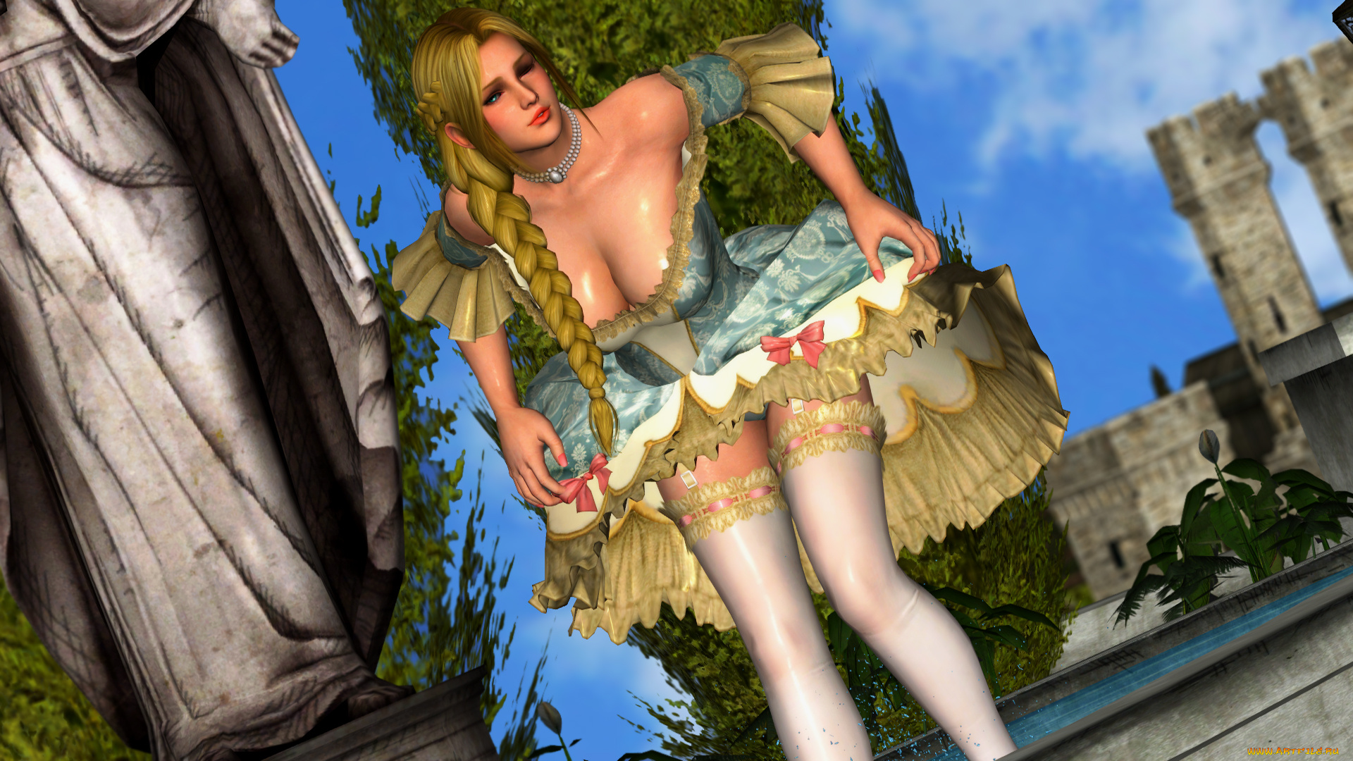 3д, графика, аниме, , anime, фон, девушка, взгляд