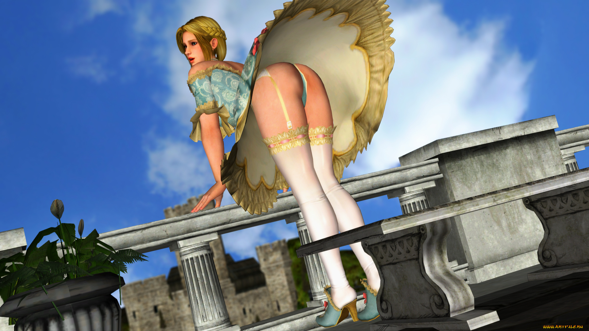 3д, графика, аниме, , anime, фон, взгляд, девушка