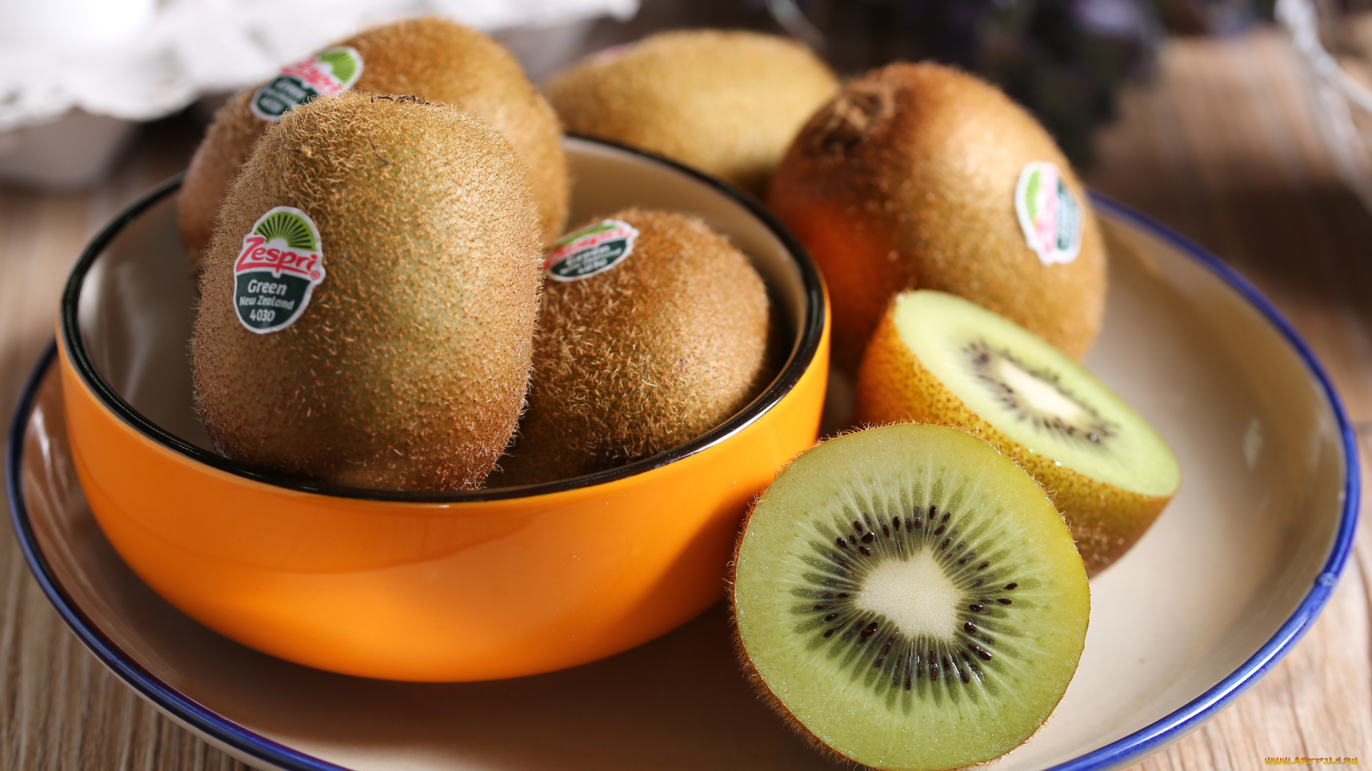 еда, киви, зеленый, косточки