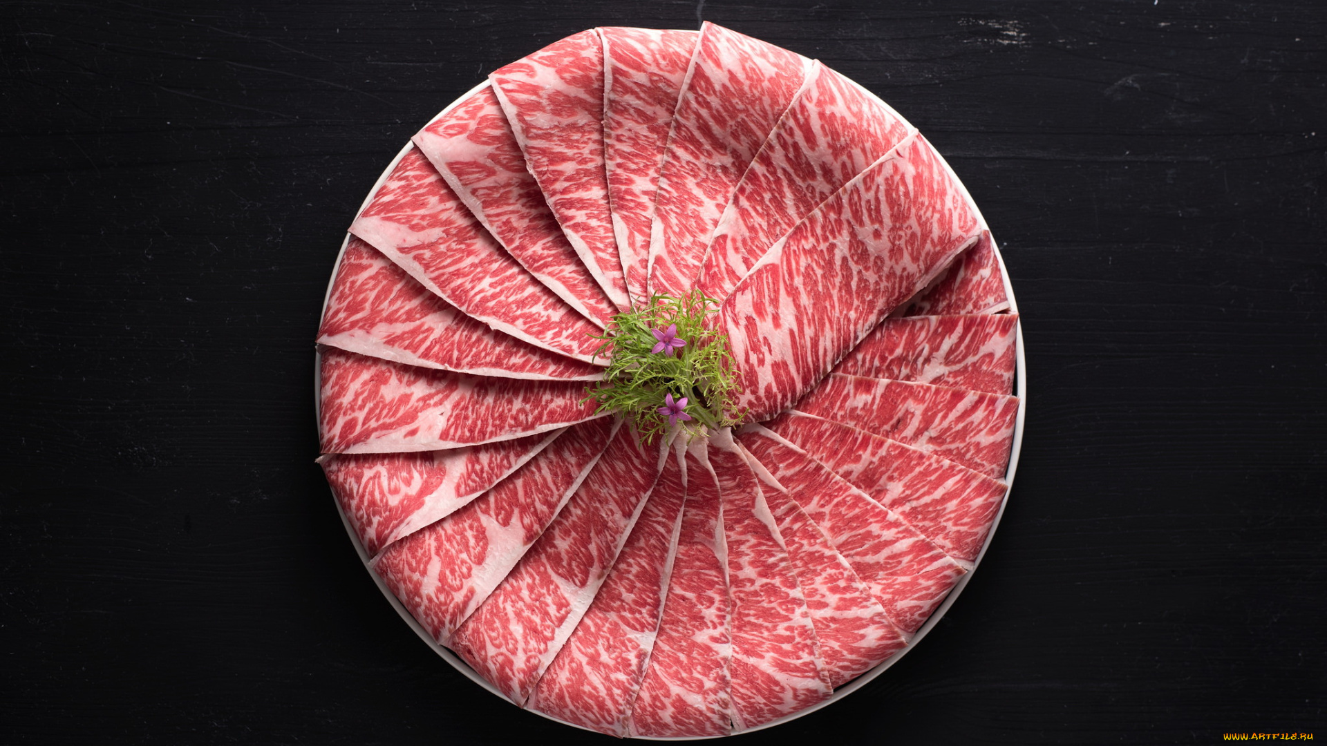 еда, мясные, блюда, нарезка, бекон, зелень, мясо