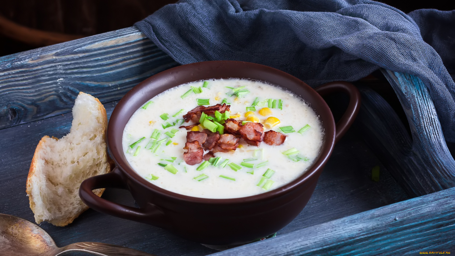 еда, первые, блюда, суп, хлеб, миска