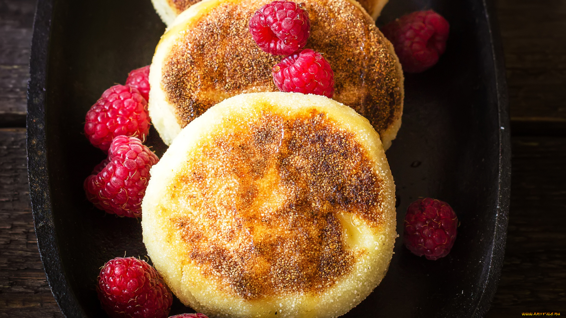 еда, сырные, изделия, сырники, малина, ягоды