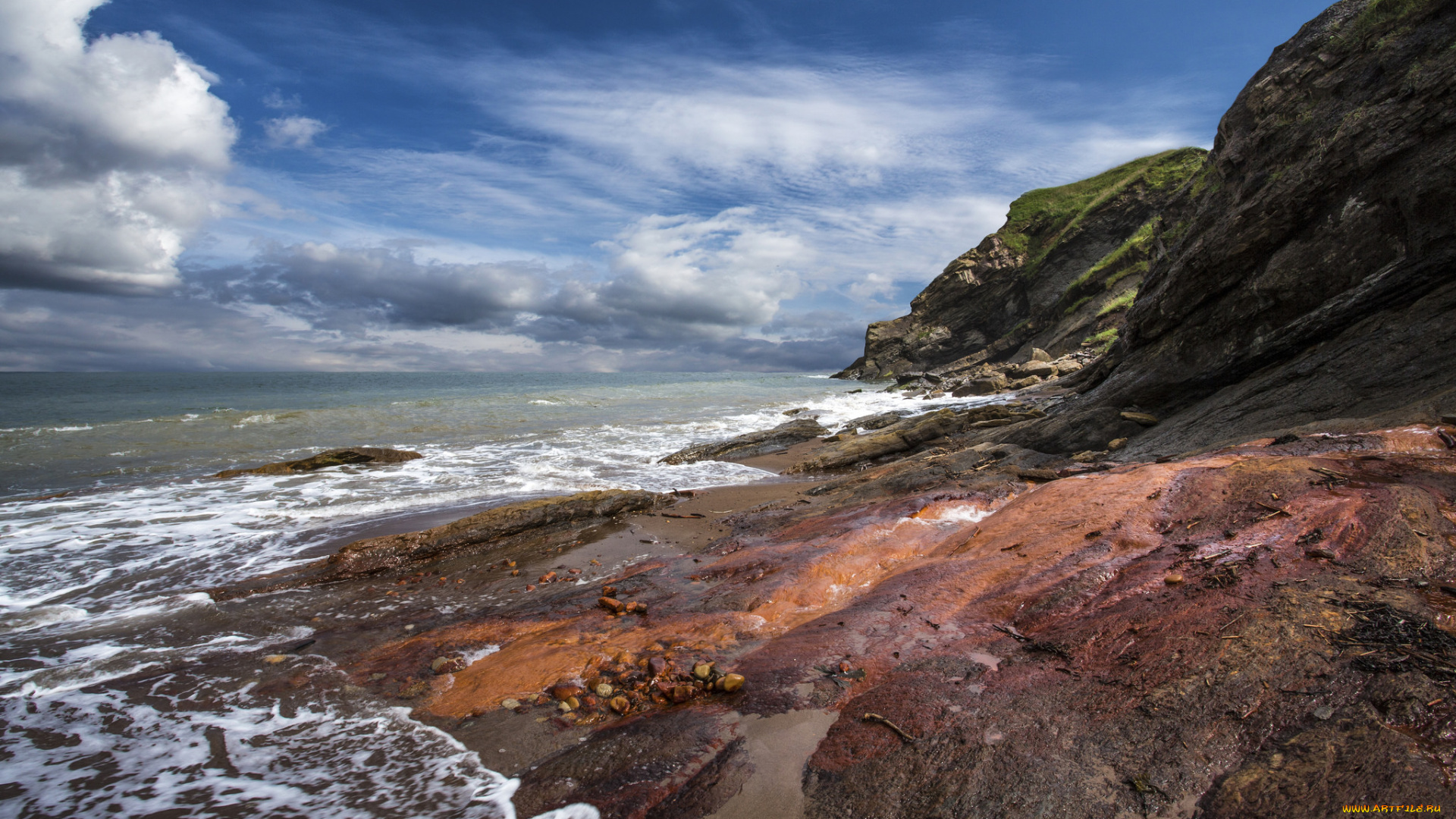природа, побережье, море, берег