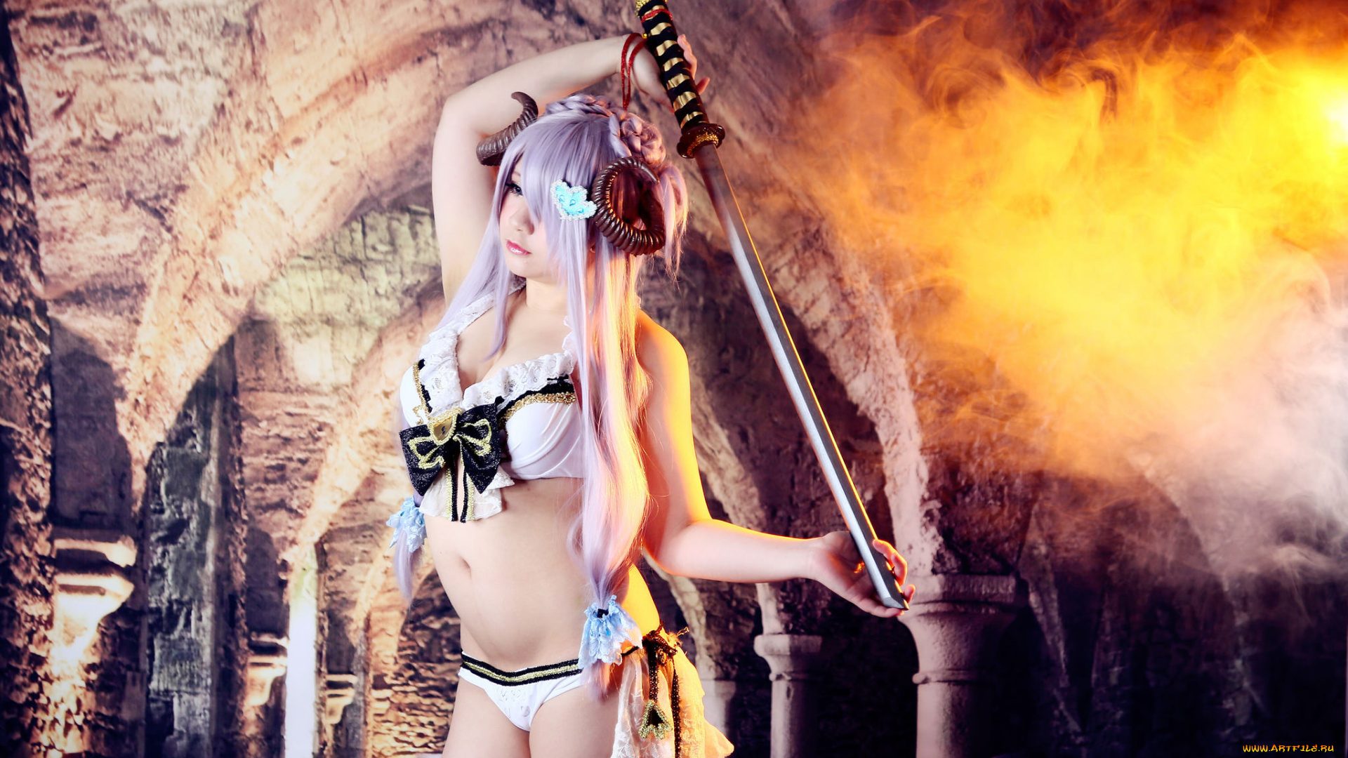 разное, cosplay, , косплей, девушка, модель, поза, фигура, грудь, оружие