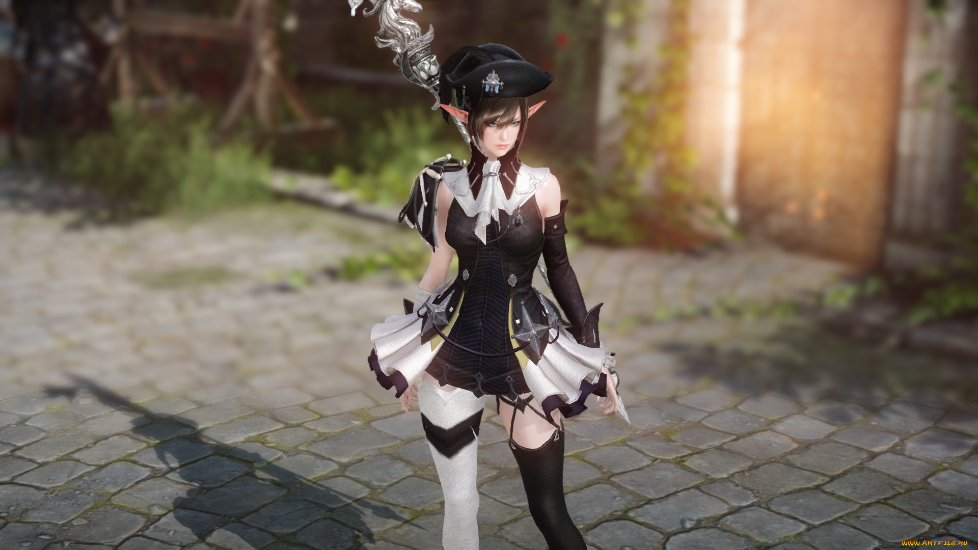 3д, графика, эльфы, , elves, эльфийка, фон, взгляд