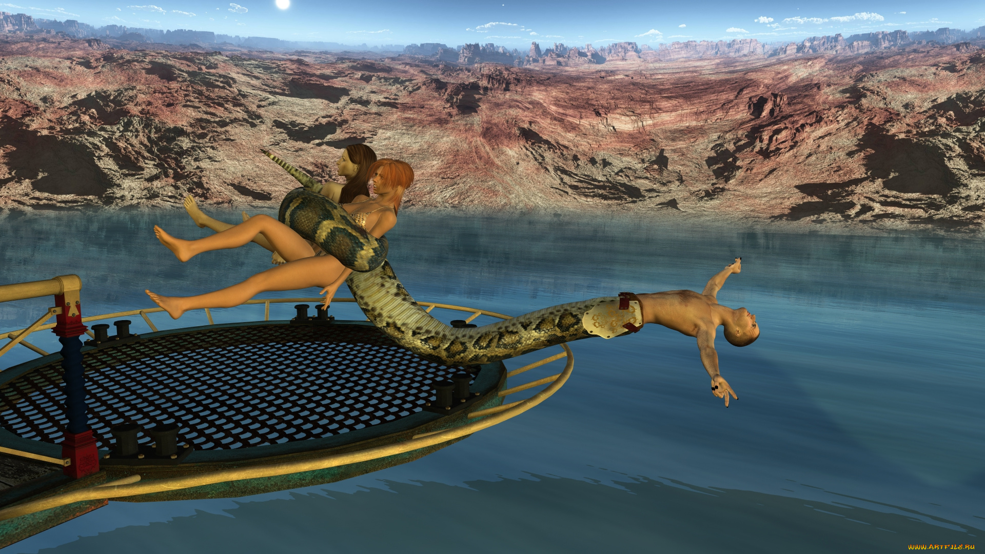 3д, графика, фантазия, , fantasy, девушки, взгляд, фон