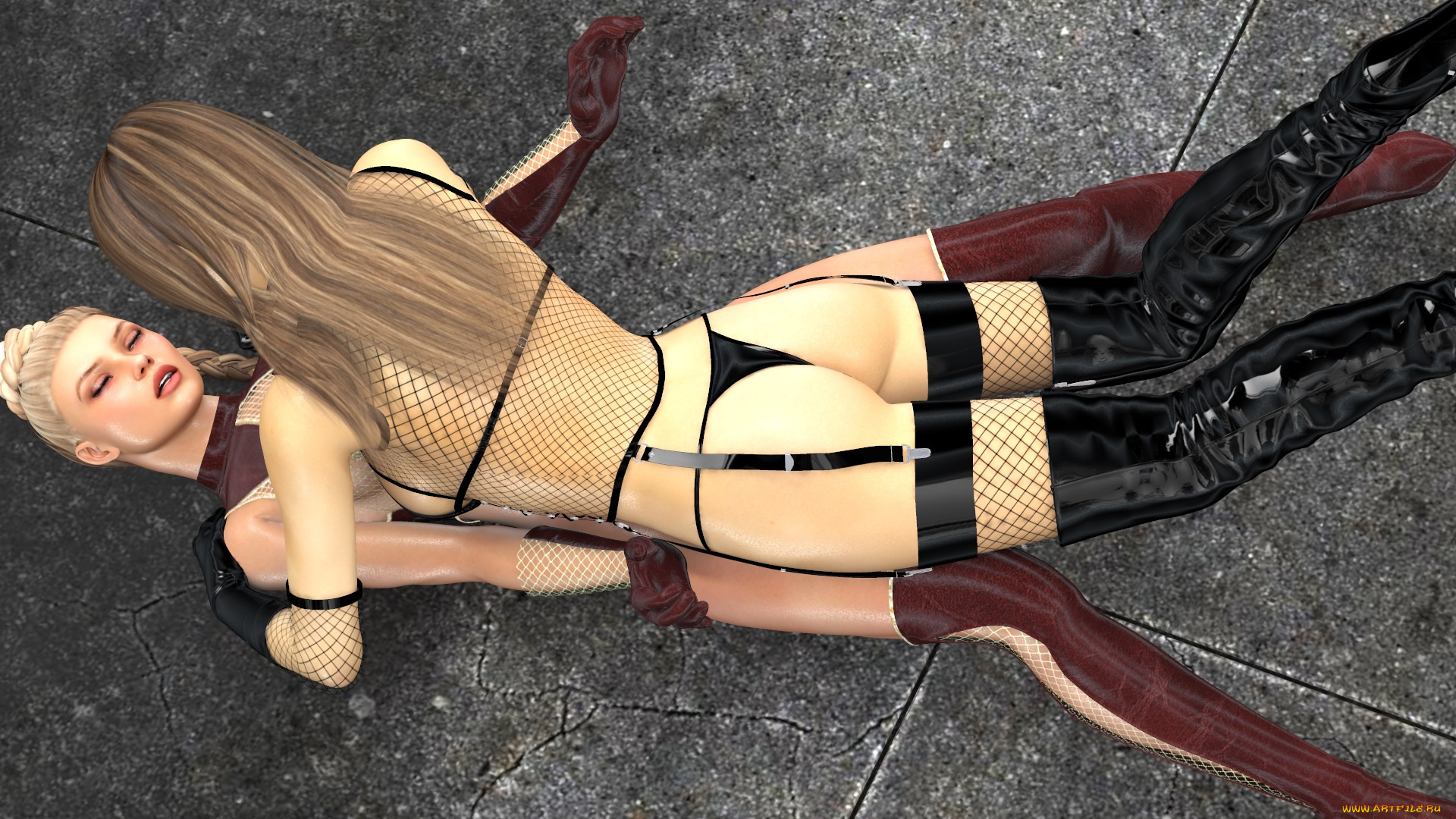 3д, графика, фантазия, , fantasy, девушки, взгляд, фон, борьба