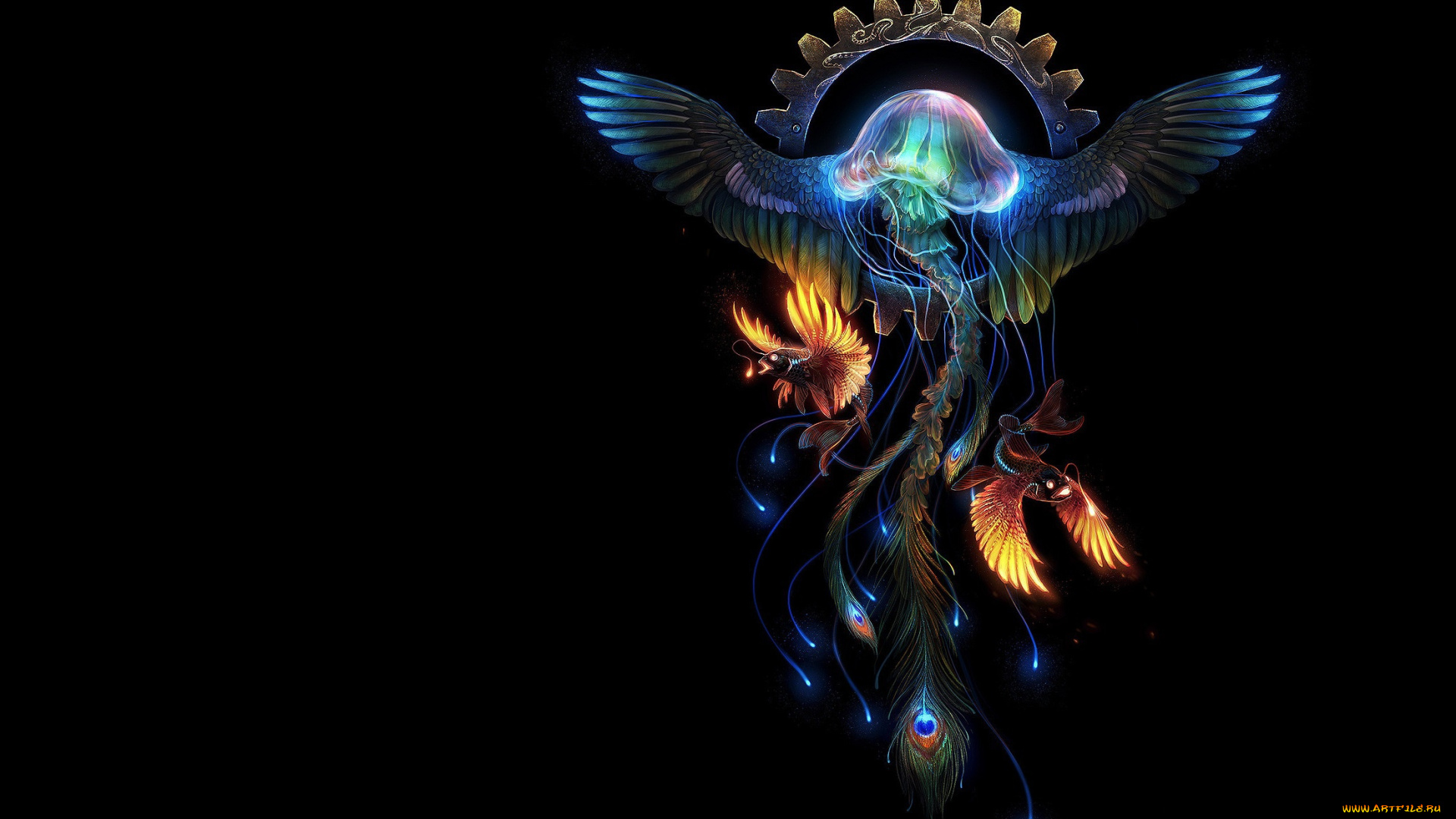 фэнтези, существа, abyssal, phoenix