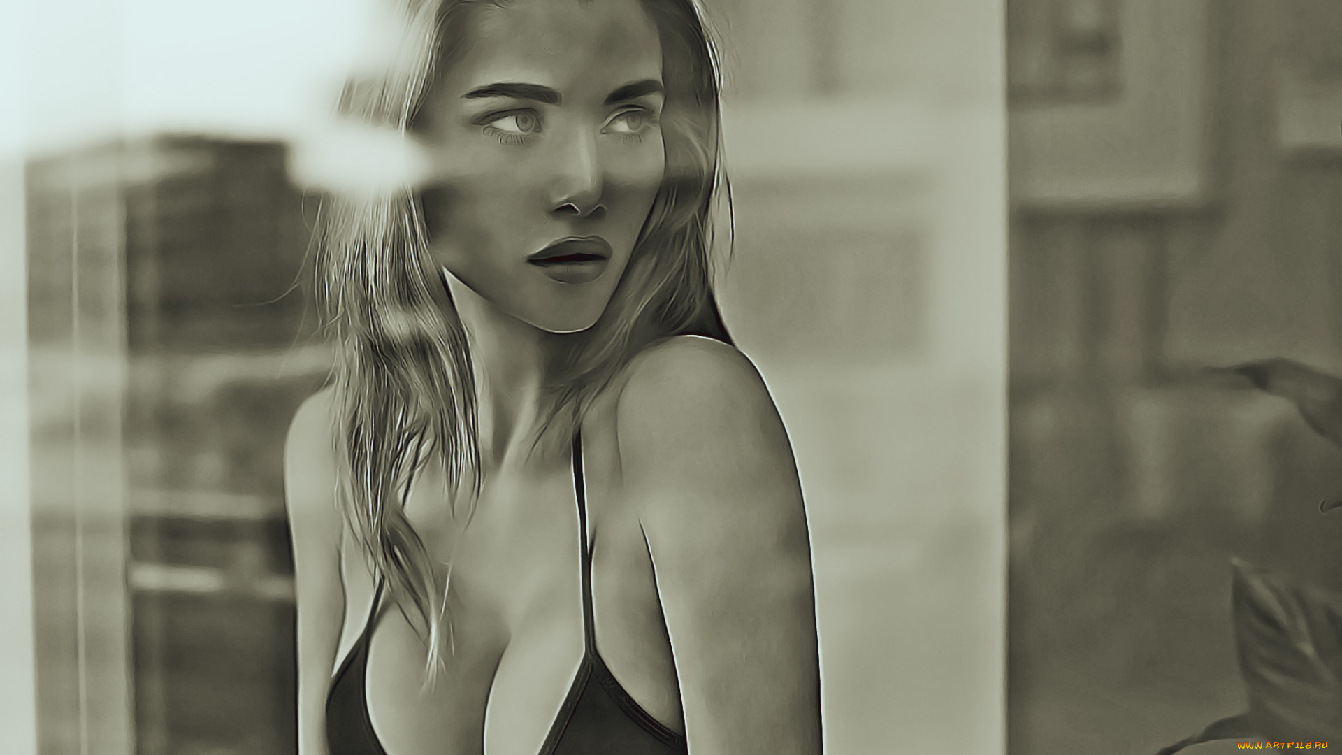 календари, компьютерный, дизайн, calendar, 2019, женщина, девушка, стекло