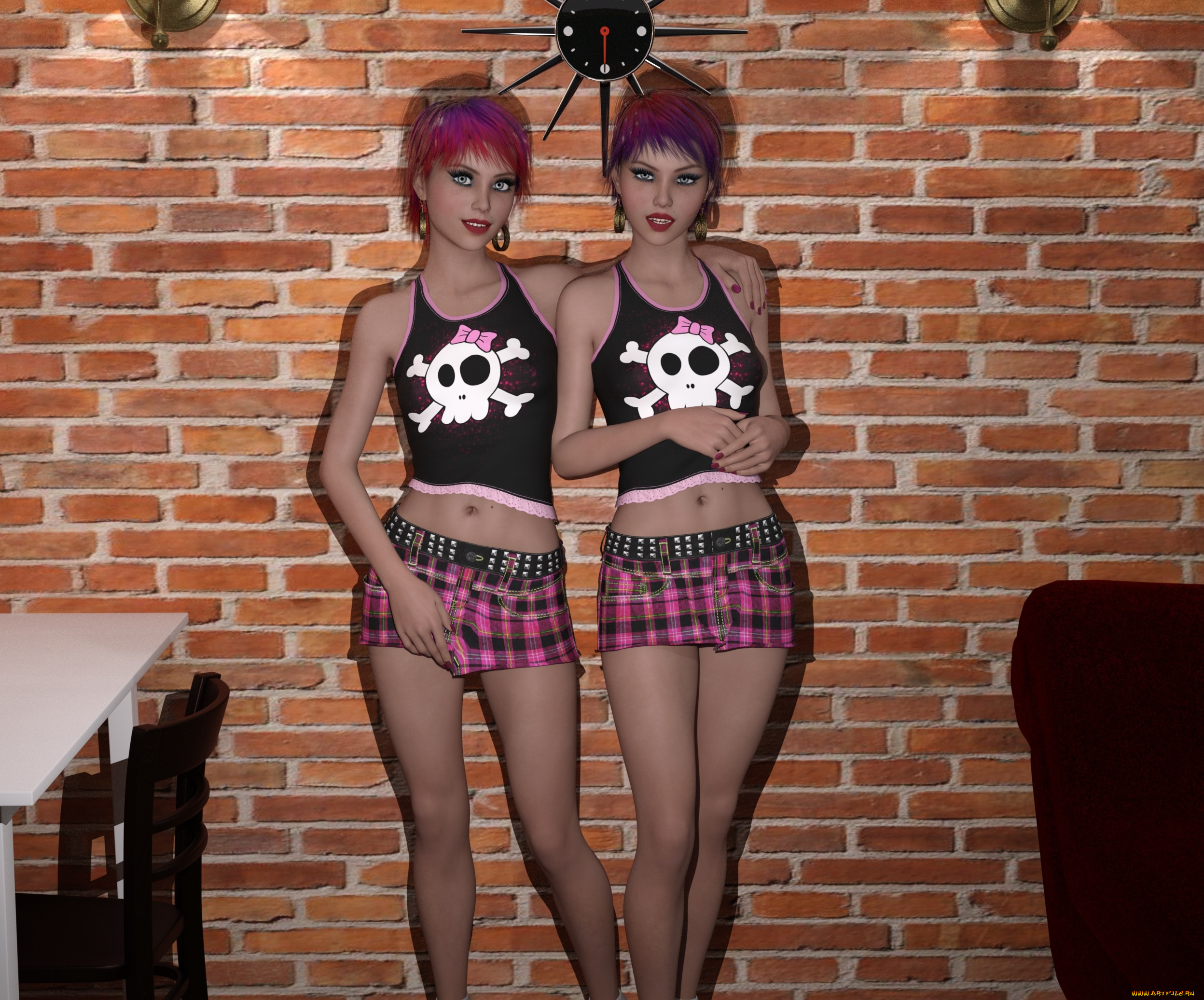 3д, графика, люди, , people, девушки, взгляд, фон