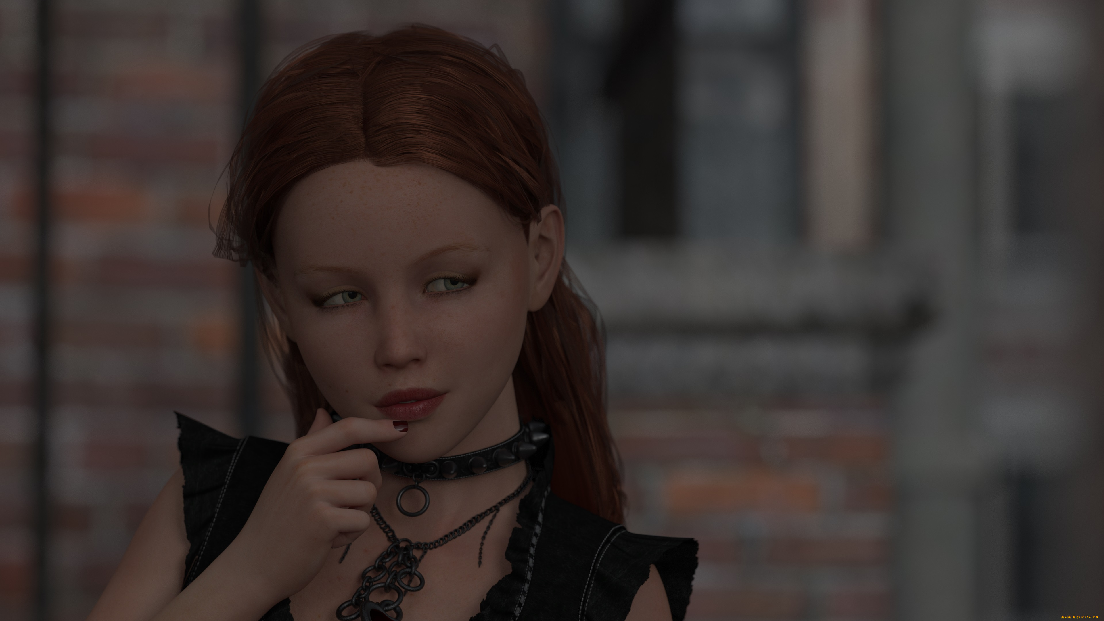 3д, графика, портрет, , portraits, девушка, взгляд, фон