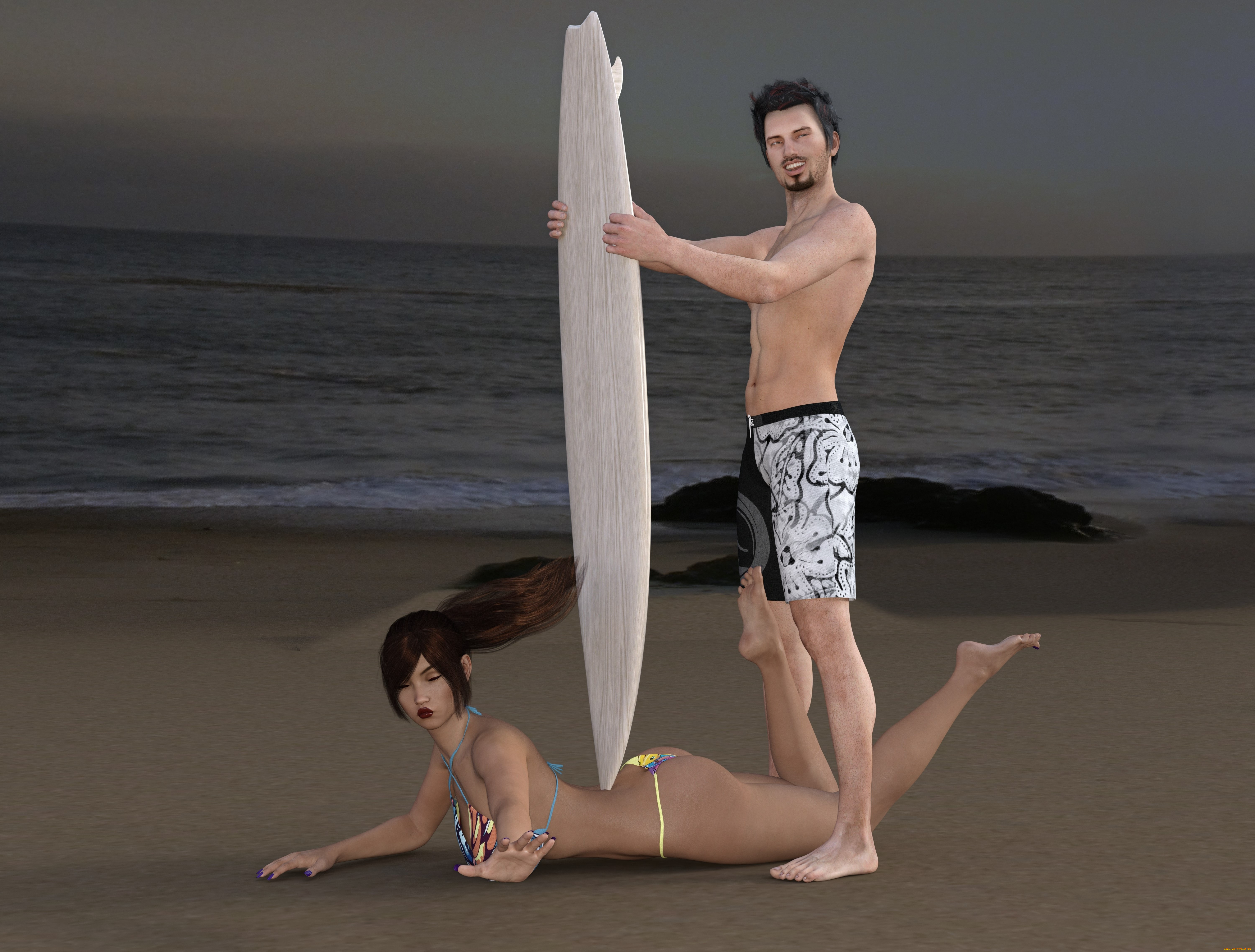 3д, графика, люди, , people, девушка, взгляд, фон